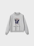 Fleece Mid-Neck Sweatshirt - Blue French Bulldog