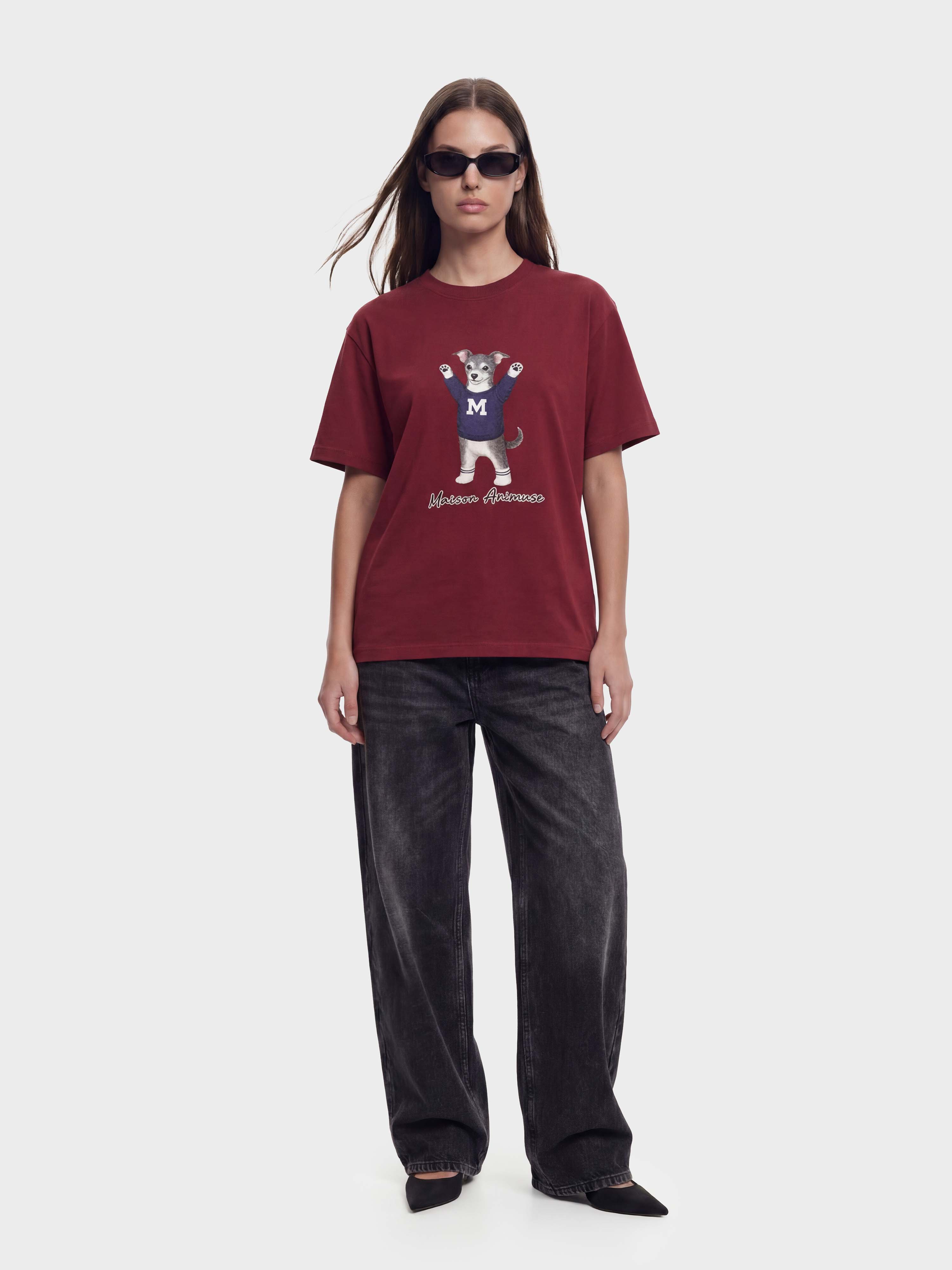 Unisex Cotton T-Shirt - Blue and White Italian Greyhound Illustration