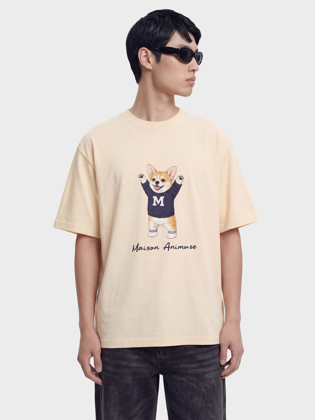 Unisex Cotton T-Shirt - Corgi Illustration