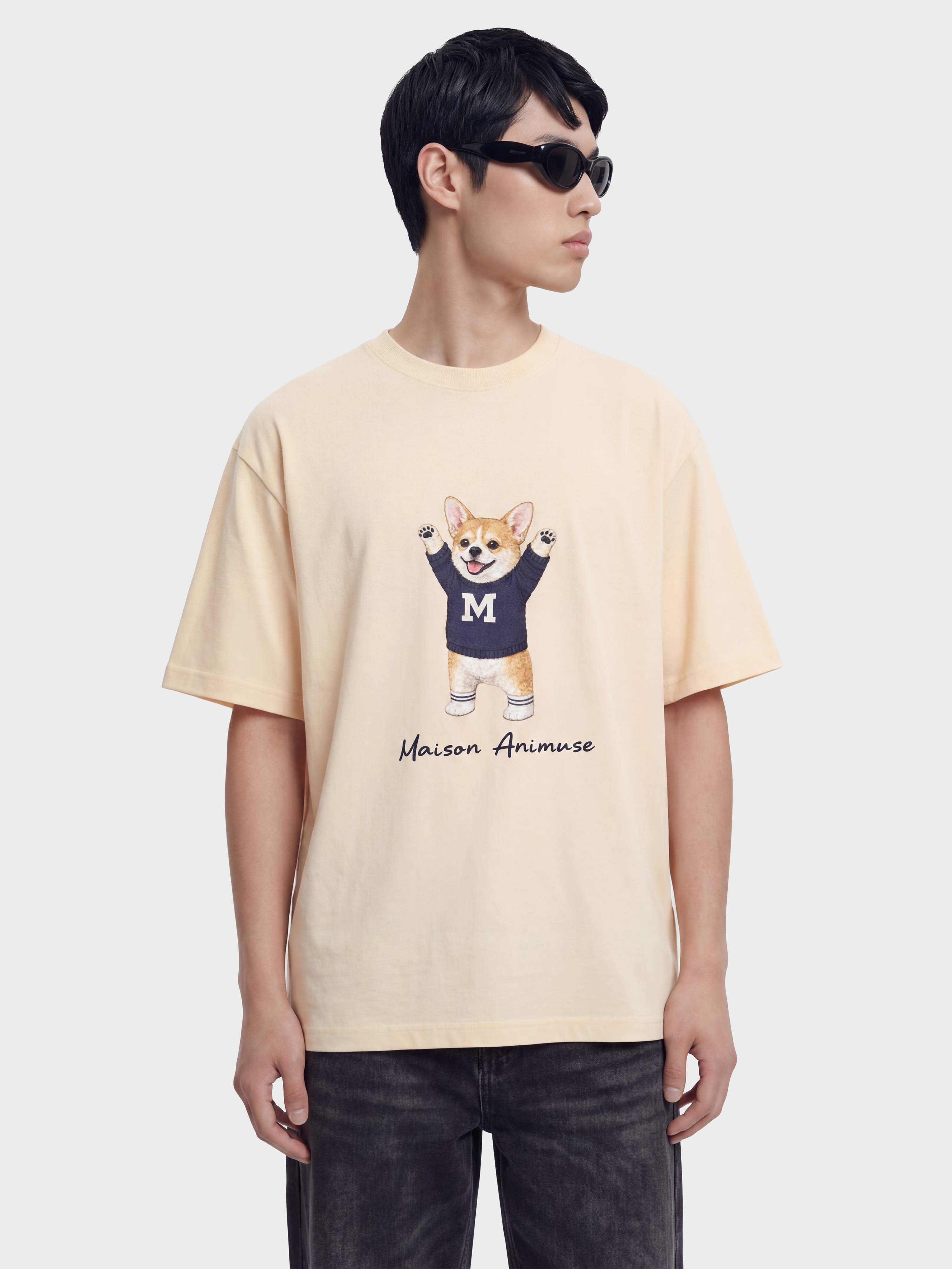 Unisex Cotton T-Shirt - Corgi Illustration