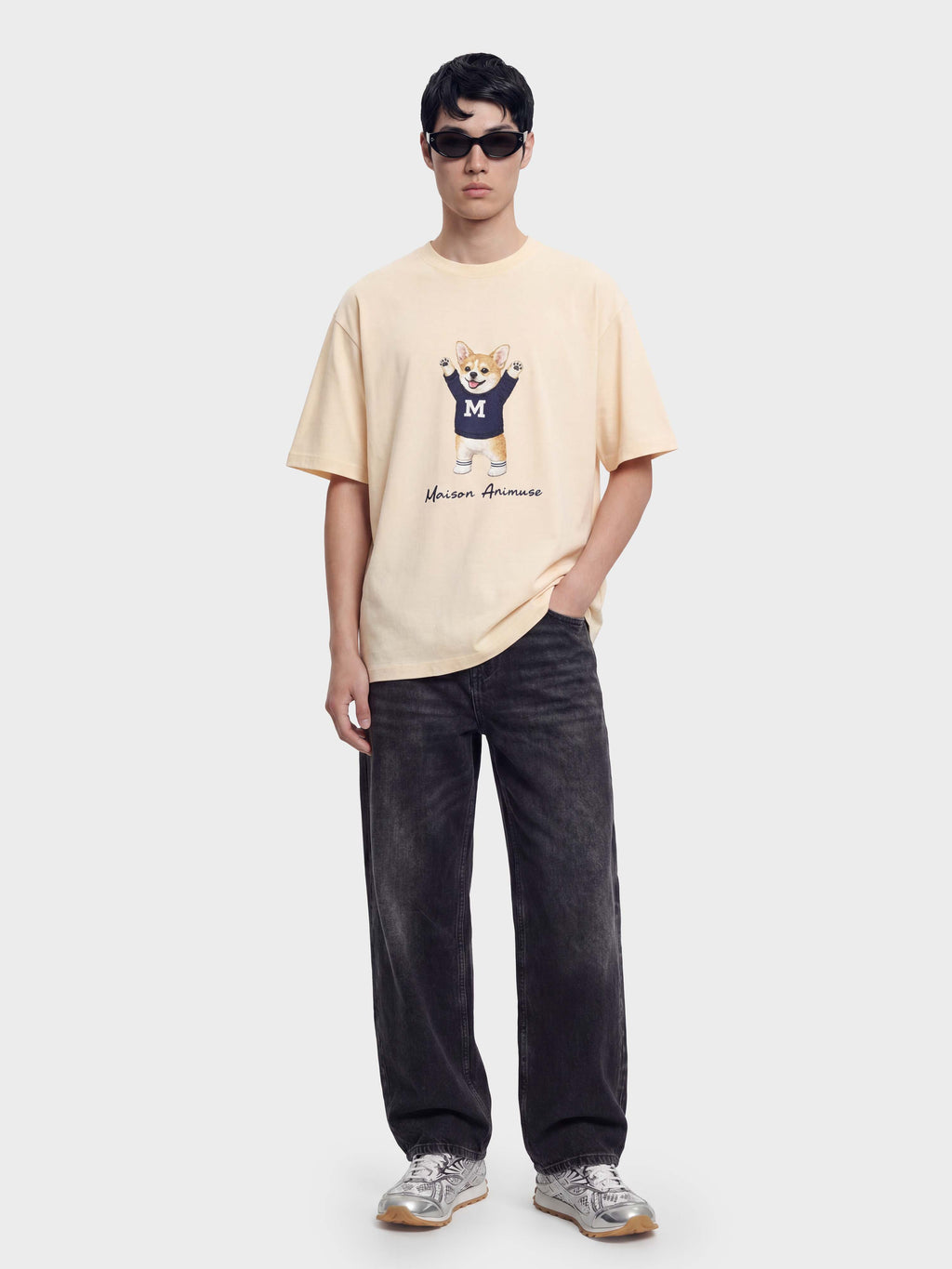 Unisex Cotton T-Shirt - Corgi Illustration