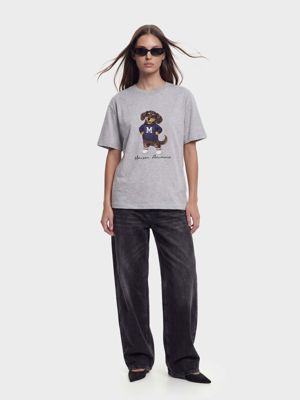 Unisex Cotton T-Shirt - Dachshund Illustration