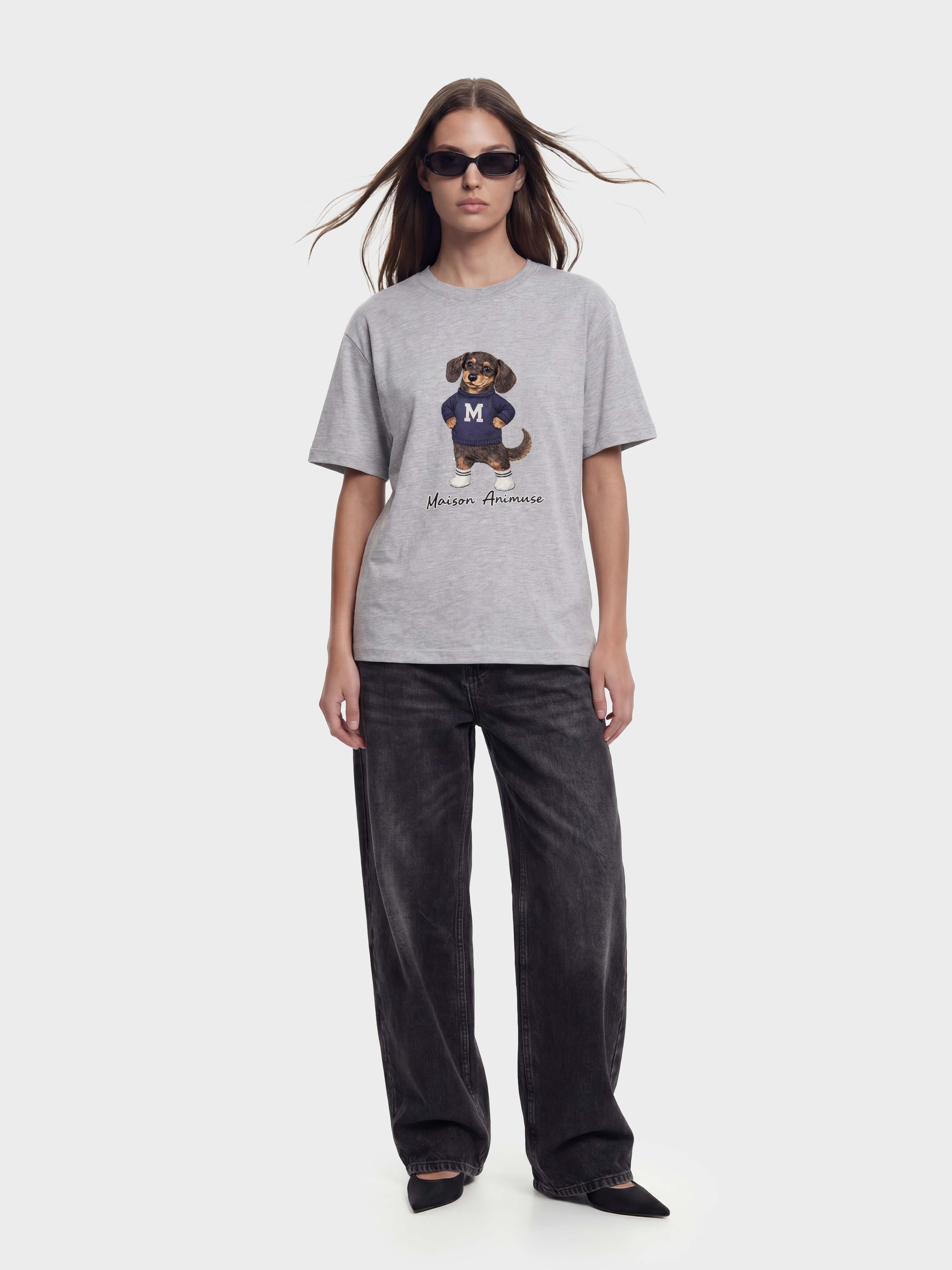 Unisex Cotton T-Shirt - Dachshund Illustration