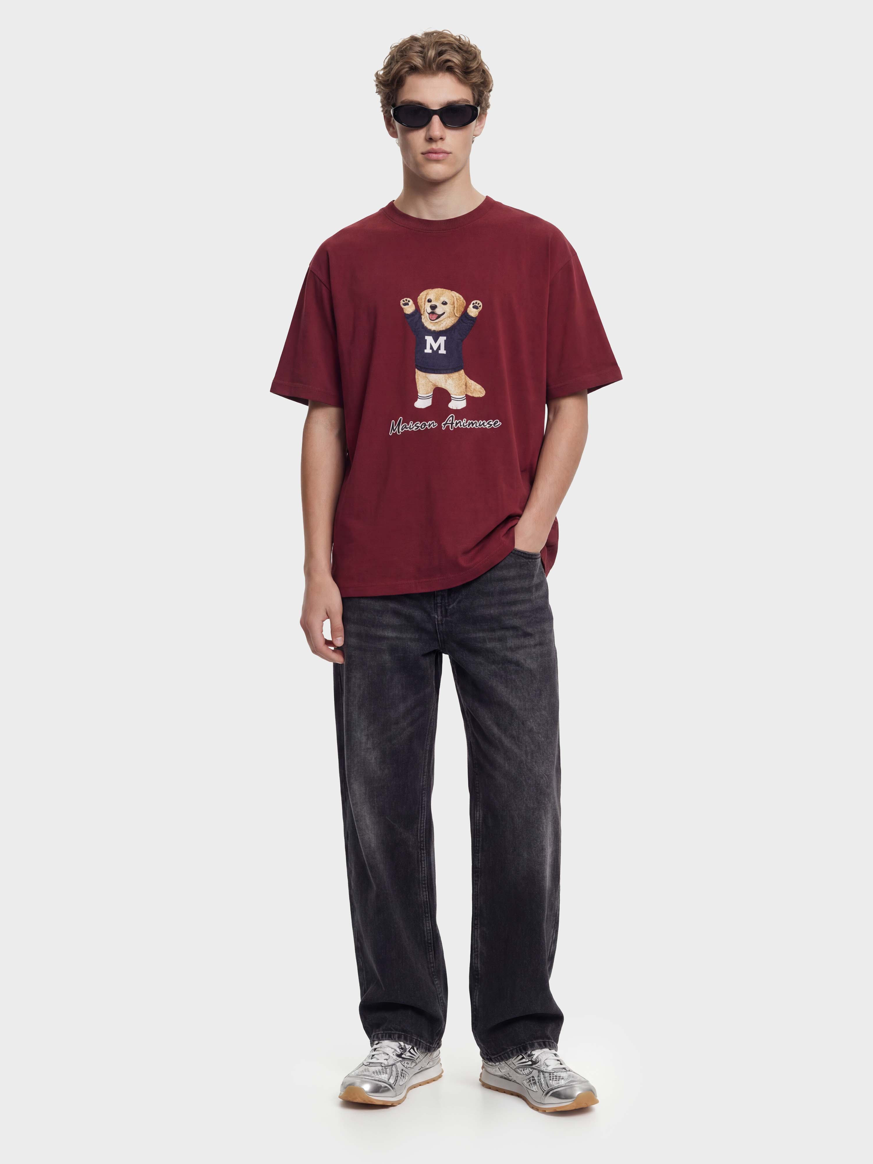 Unisex Cotton T-Shirt - Golden Retriever Illustration