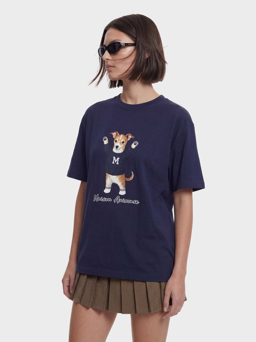 Unisex Cotton T-Shirt - Sable and White Italian Greyhound Illustration