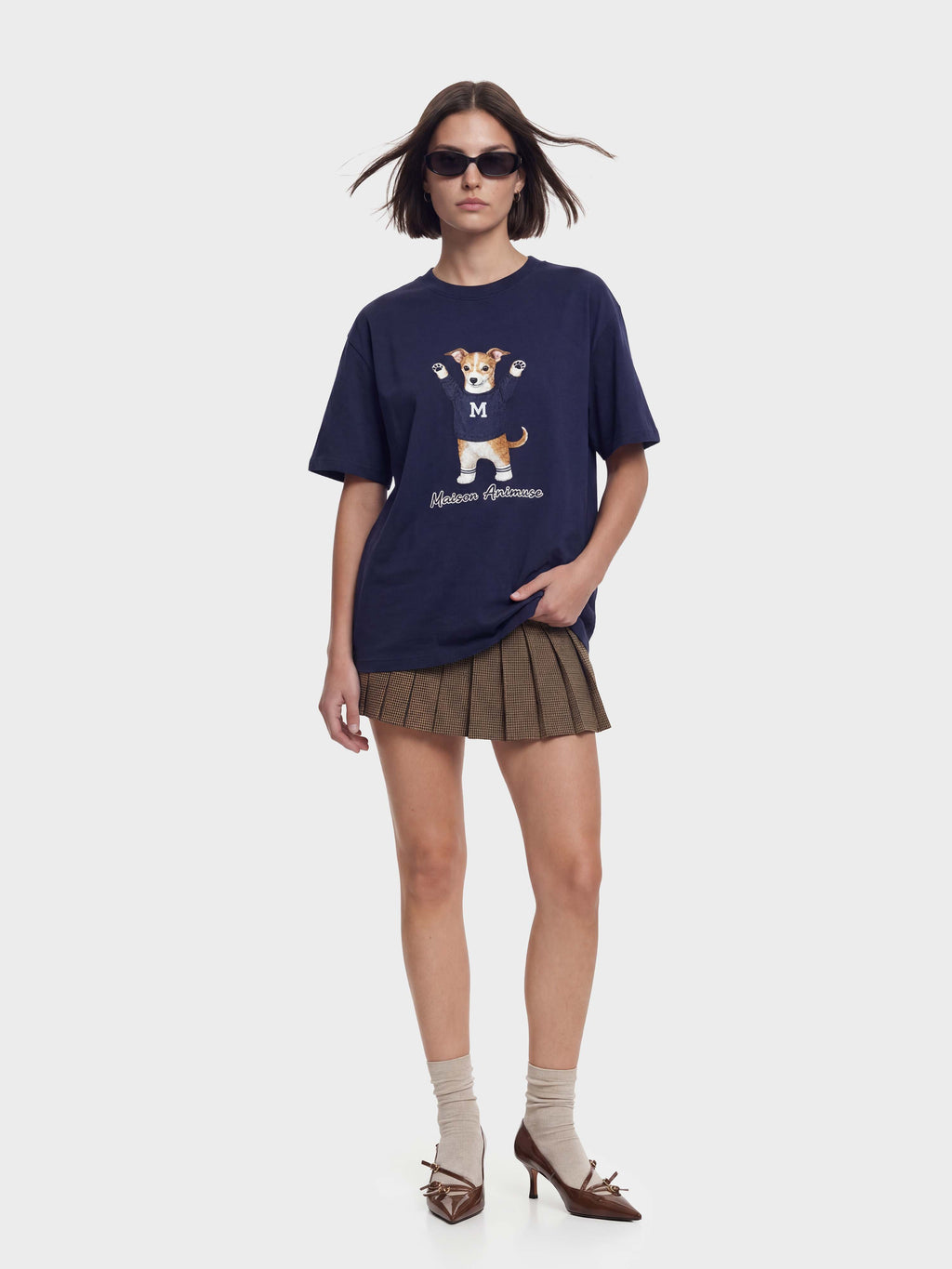 Unisex Cotton T-Shirt - Sable and White Italian Greyhound Illustration