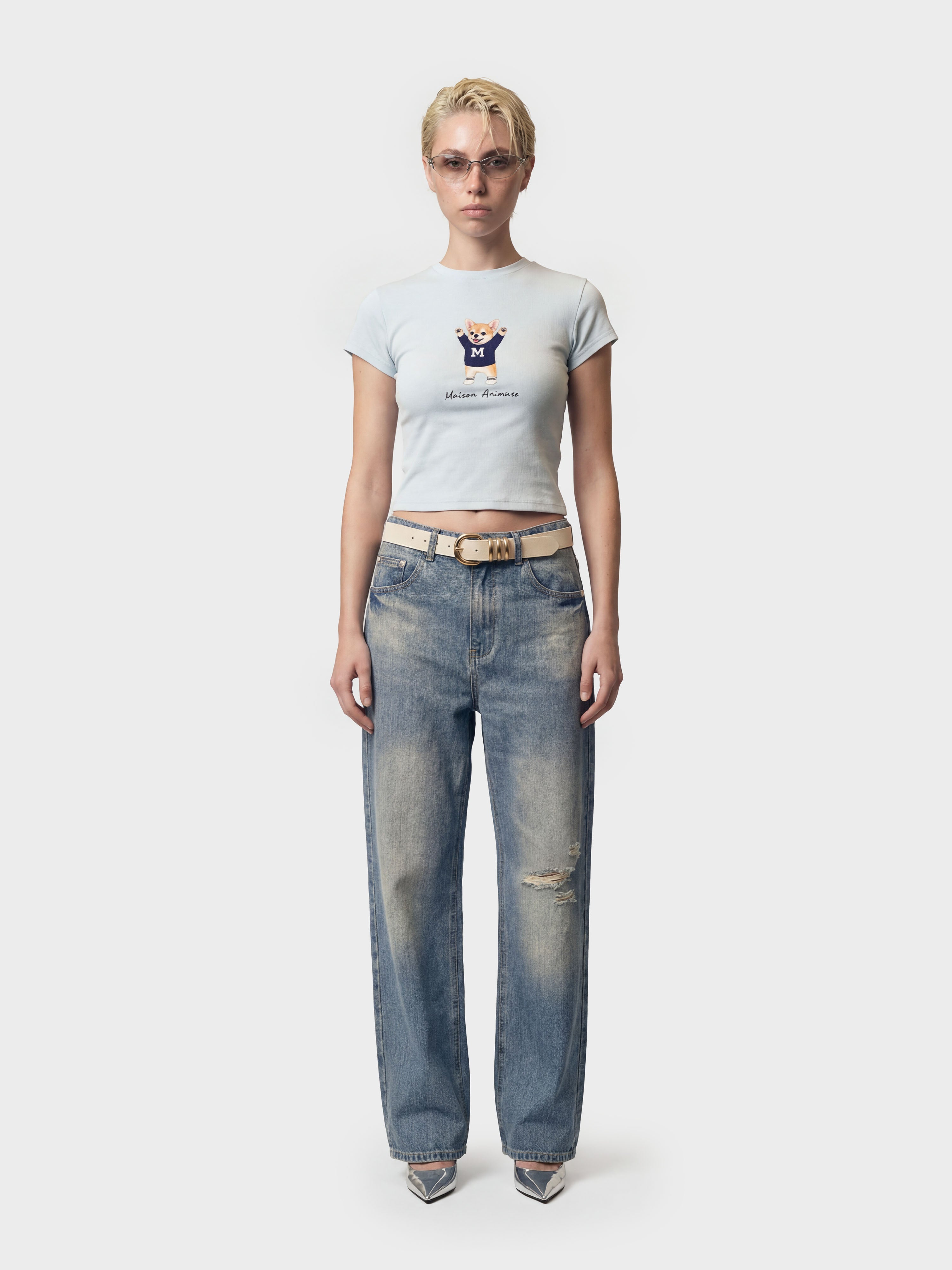 Womens Slim Fit Mid Neck T-Shirt - Chihuahua