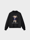 Fleece Mid-Neck Sweatshirt - Cream French Bulldog