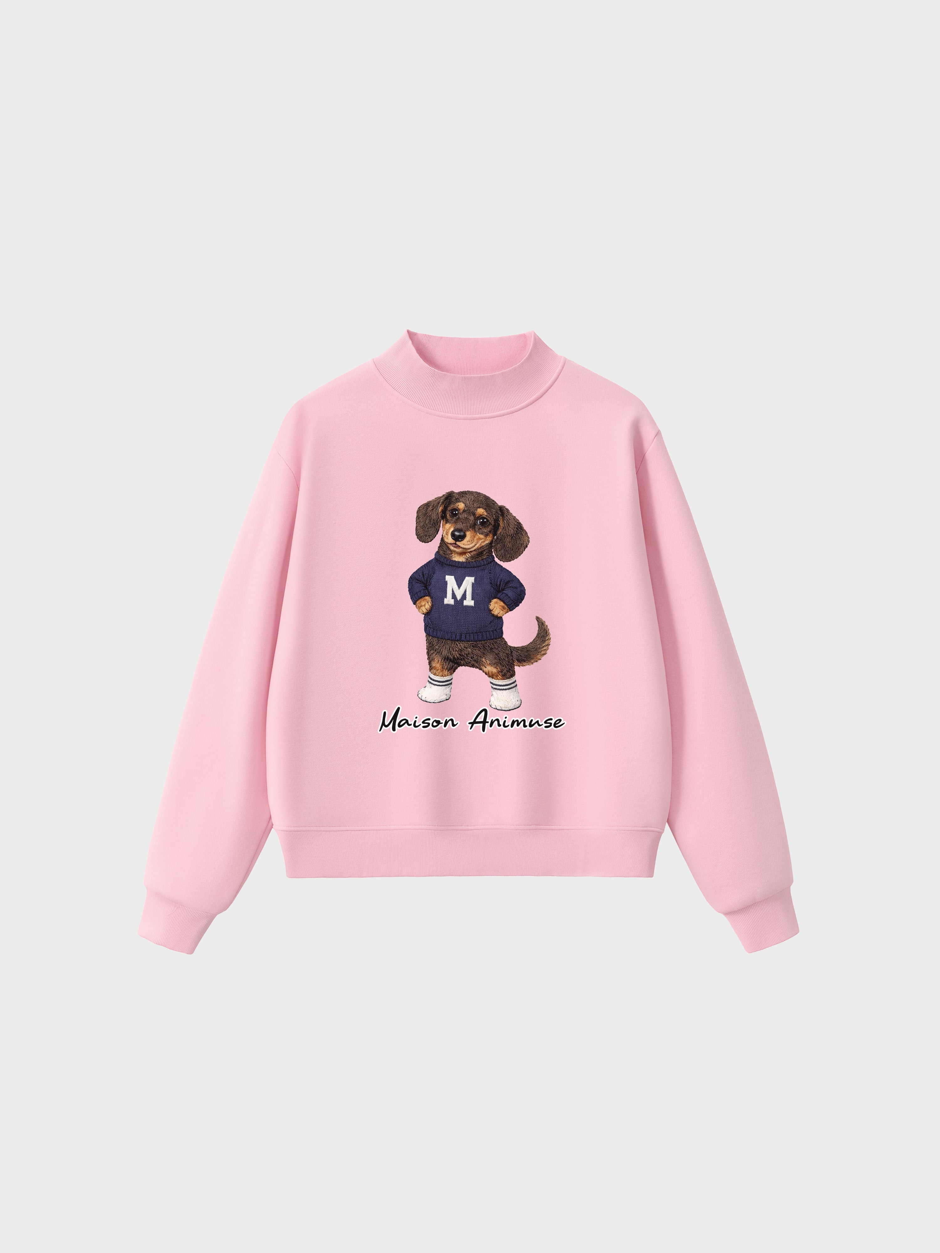 Fleece Mid-Neck Sweatshirt - Dachshund