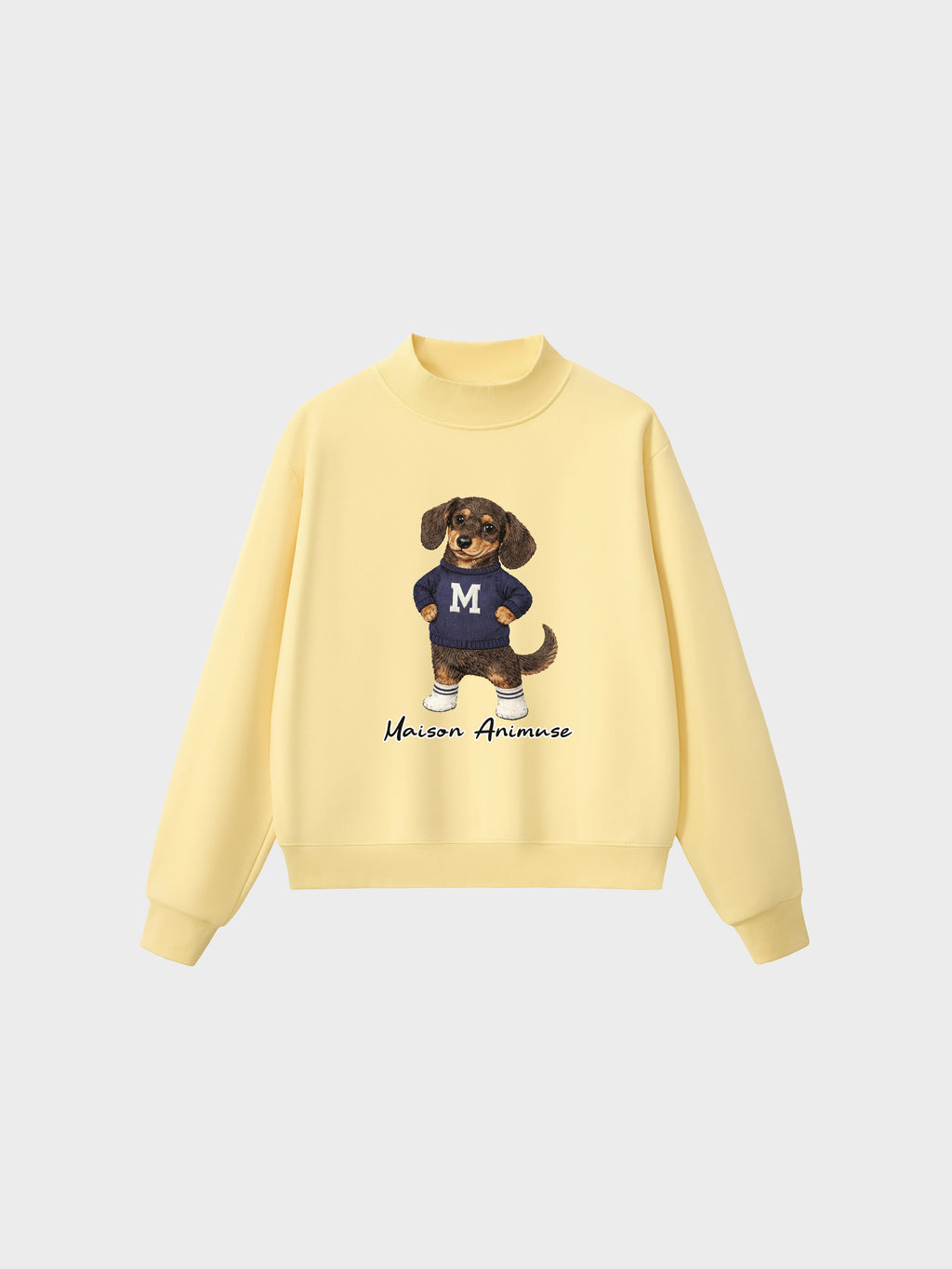 Fleece Mid-Neck Sweatshirt - Dachshund