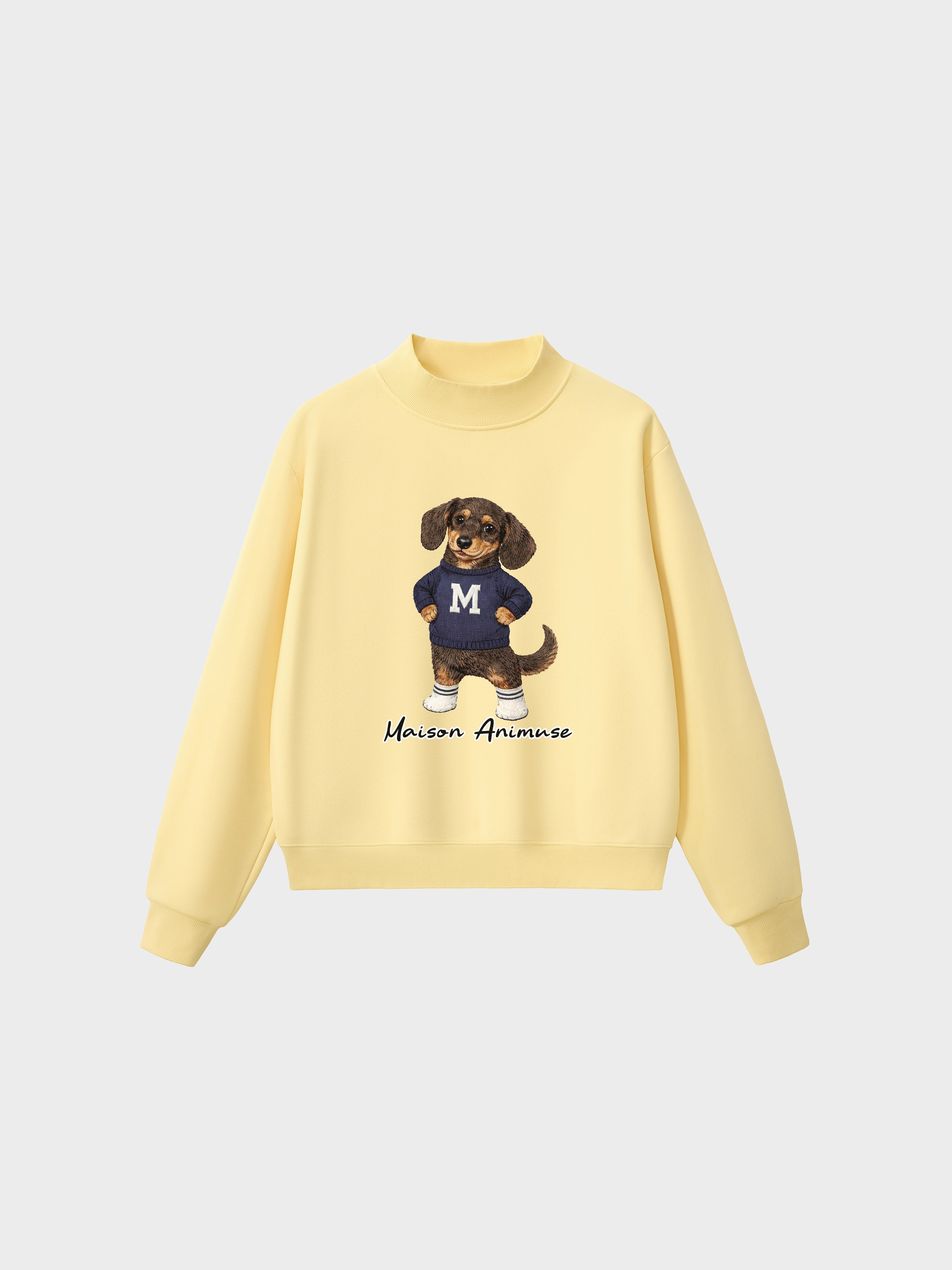 Fleece Mid-Neck Sweatshirt - Dachshund