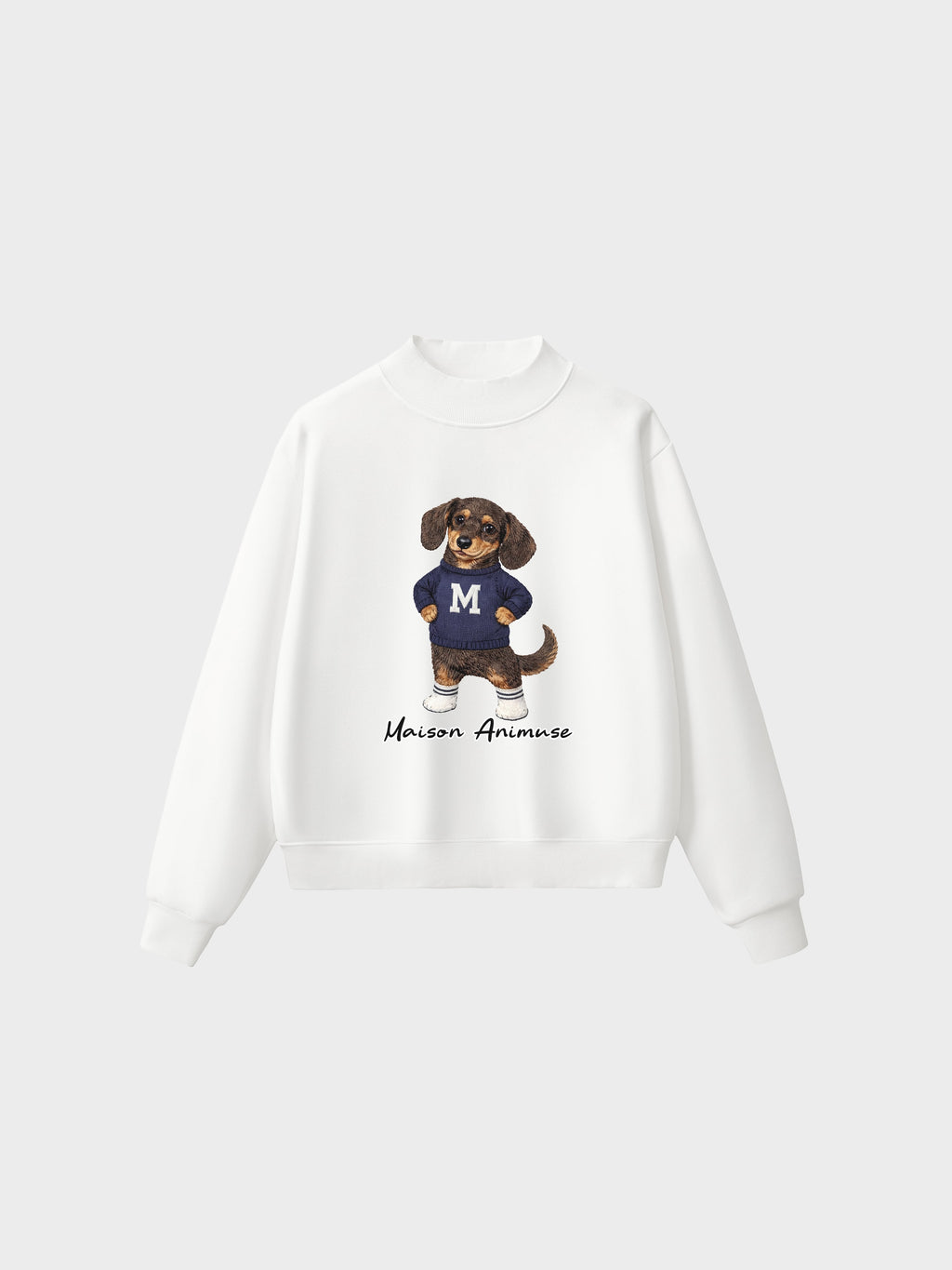 Fleece Mid-Neck Sweatshirt - Dachshund