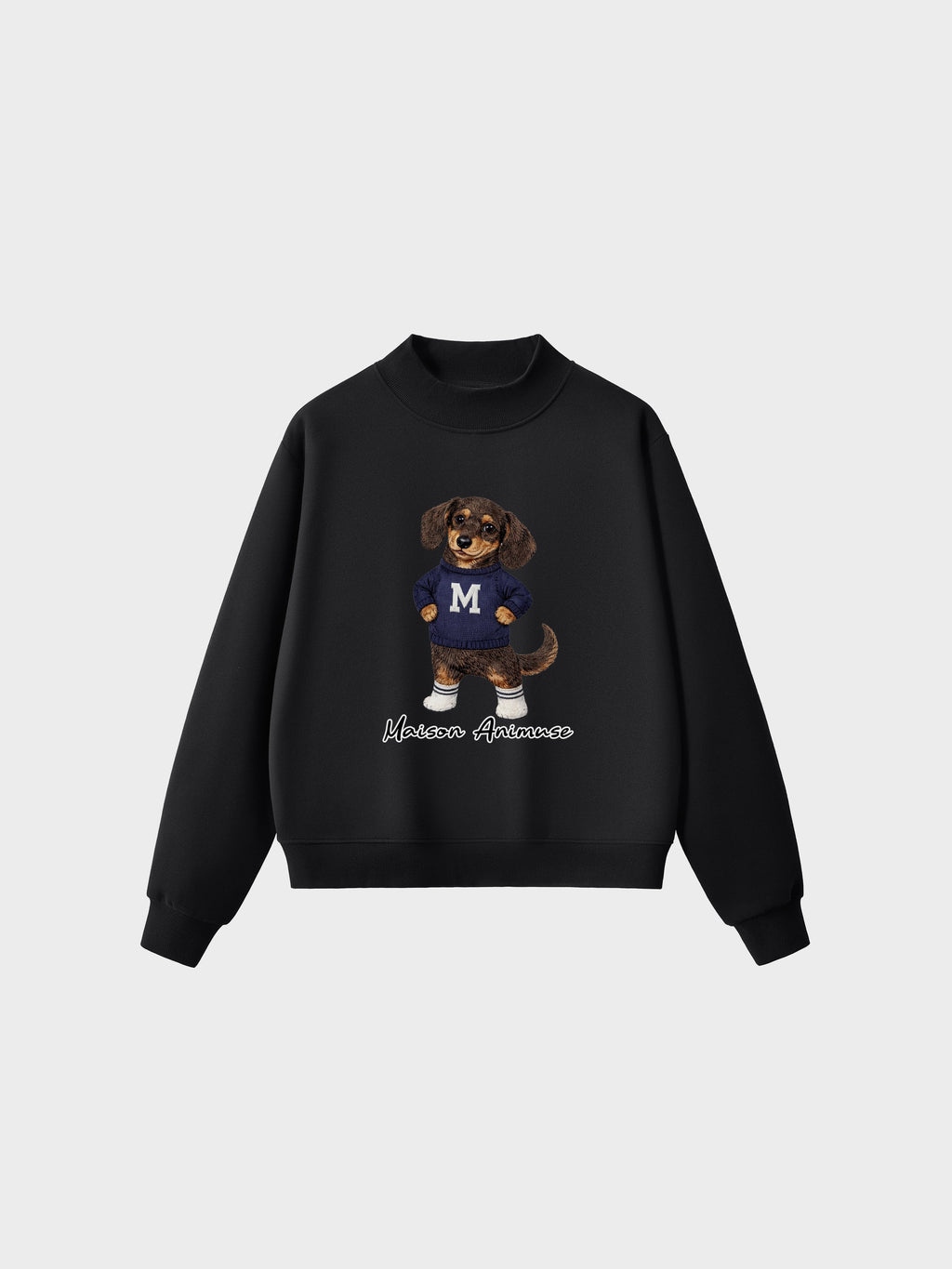 Fleece Mid-Neck Sweatshirt - Dachshund