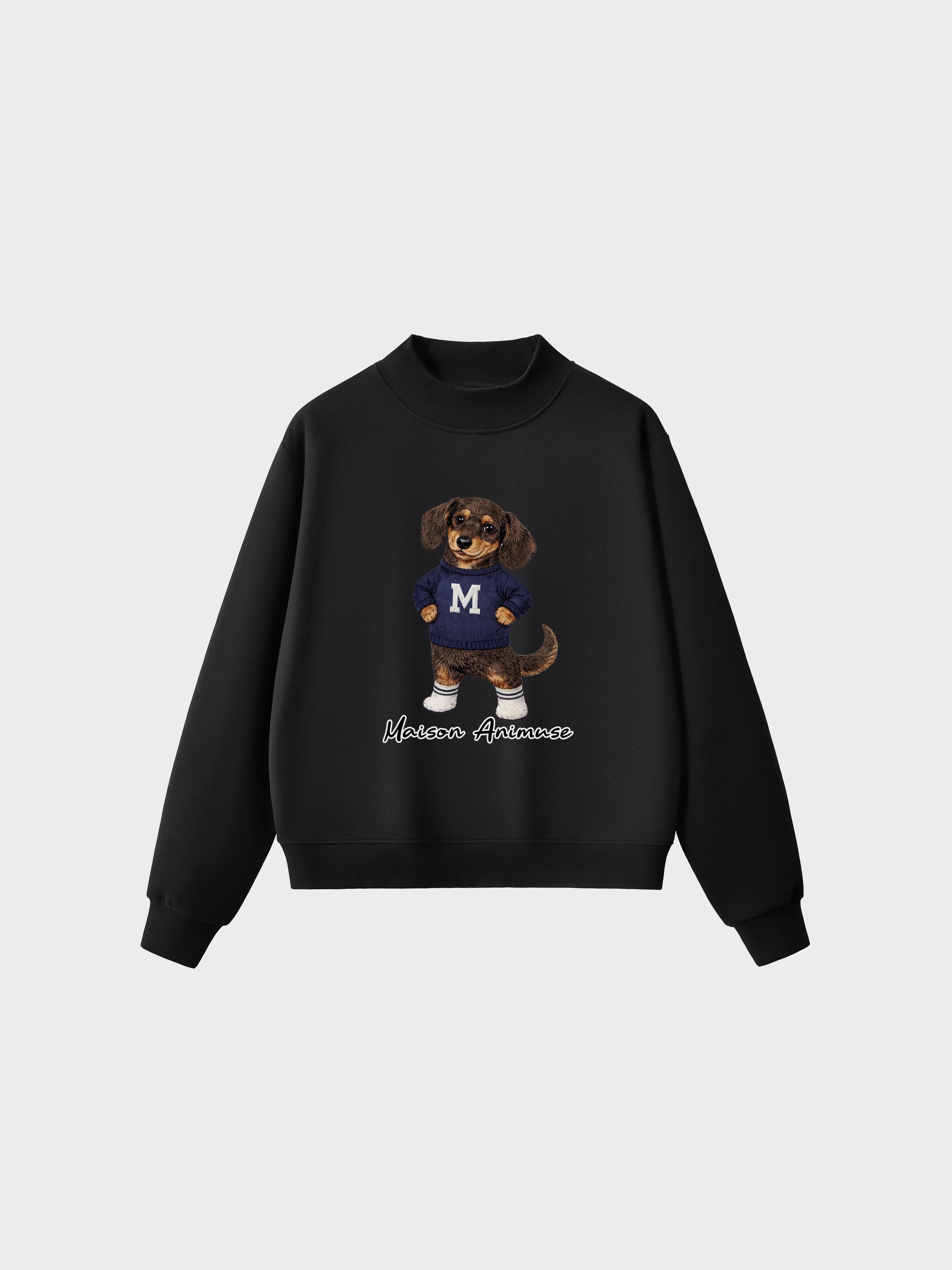 Fleece Mid-Neck Sweatshirt - Dachshund