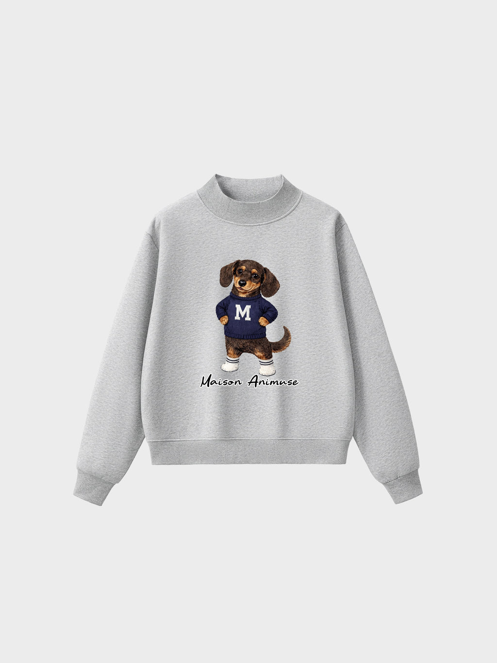 Fleece Mid-Neck Sweatshirt - Dachshund