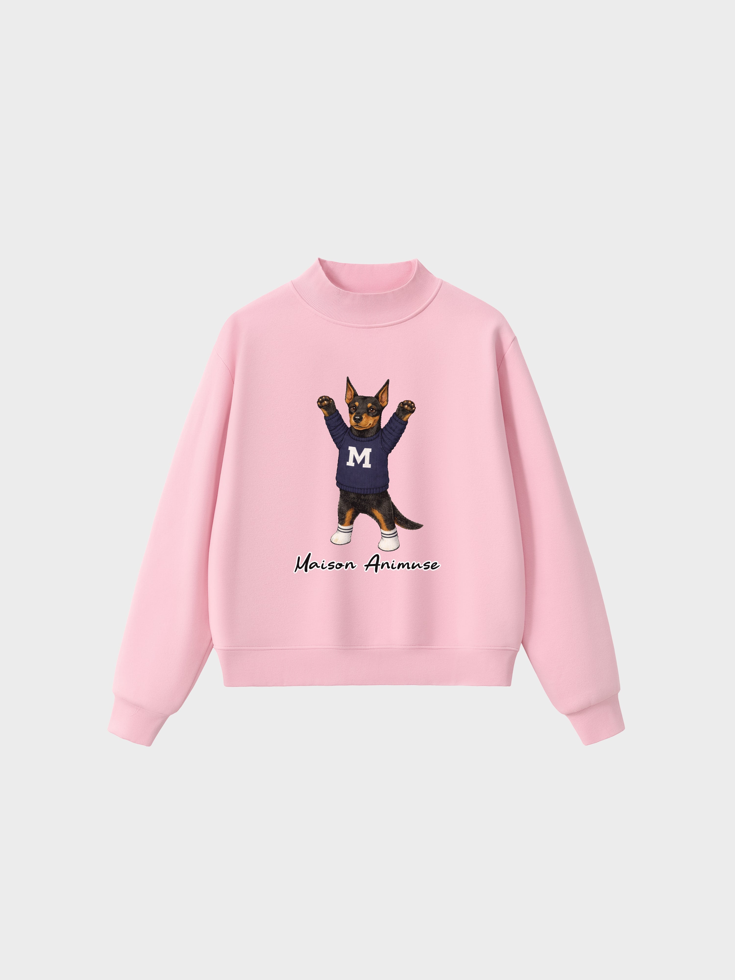 Fleece Mid-Neck Sweatshirt - Doberman Pinscher
