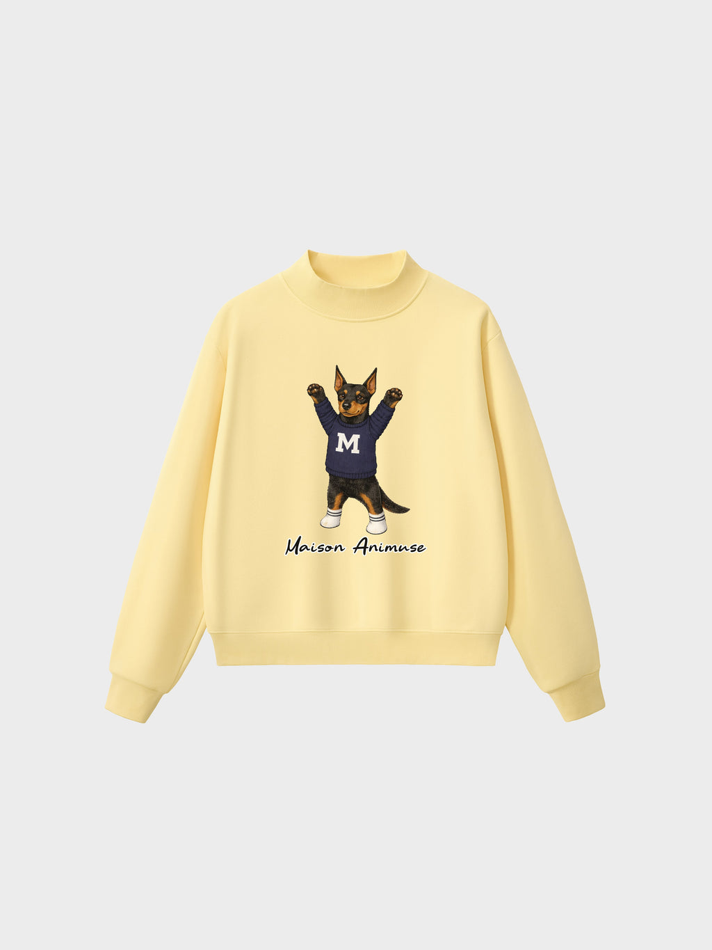 Fleece Mid-Neck Sweatshirt - Doberman Pinscher