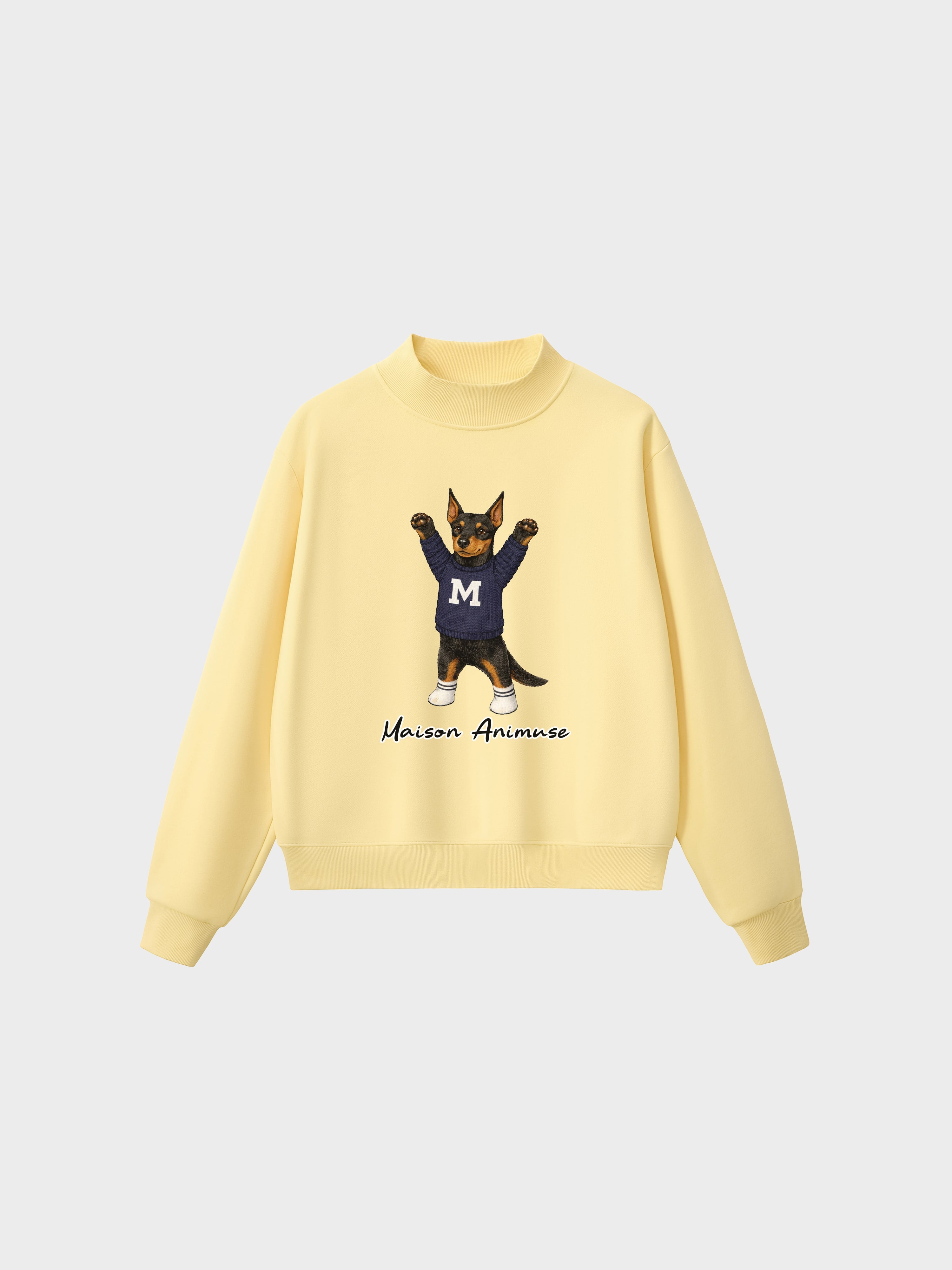 Fleece Mid-Neck Sweatshirt - Doberman Pinscher