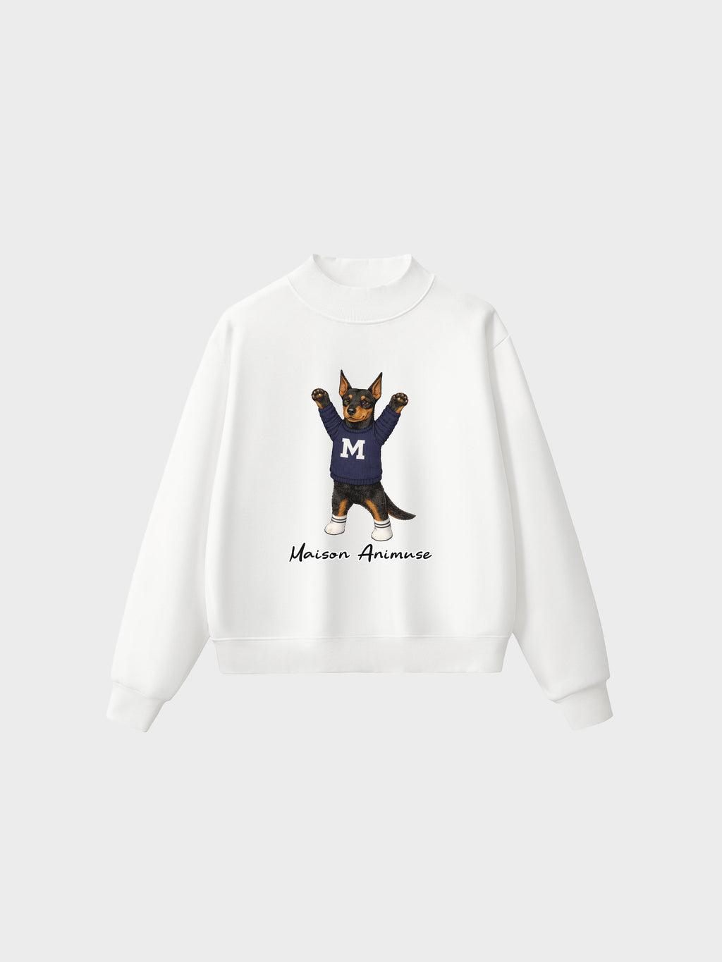 Fleece Mid-Neck Sweatshirt - Doberman Pinscher
