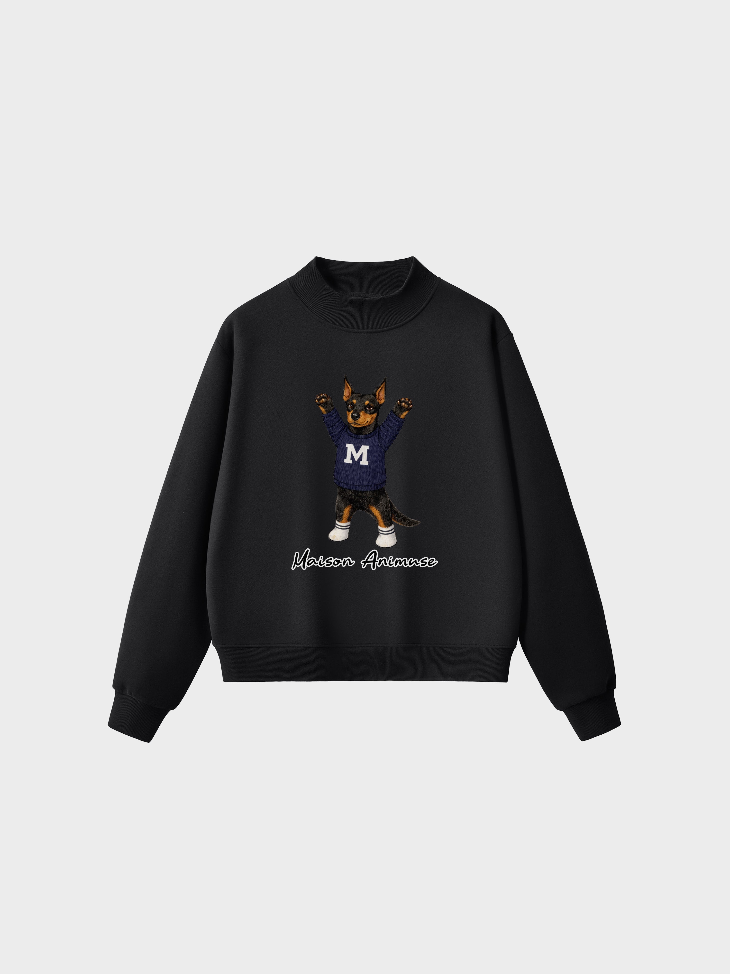 Fleece Mid-Neck Sweatshirt - Doberman Pinscher