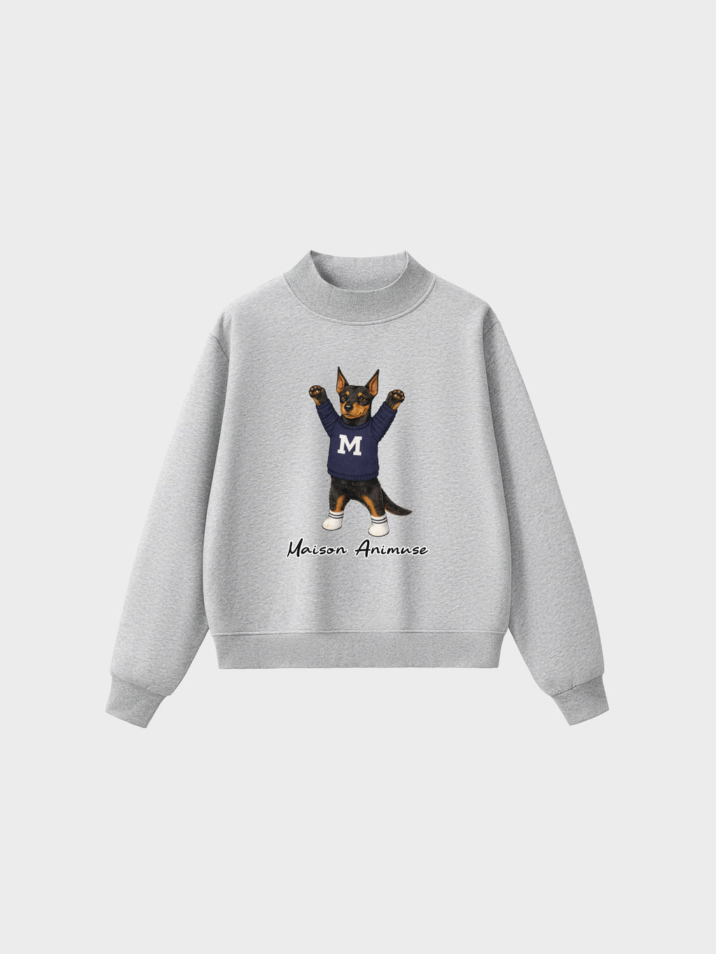 Fleece Mid-Neck Sweatshirt - Doberman Pinscher
