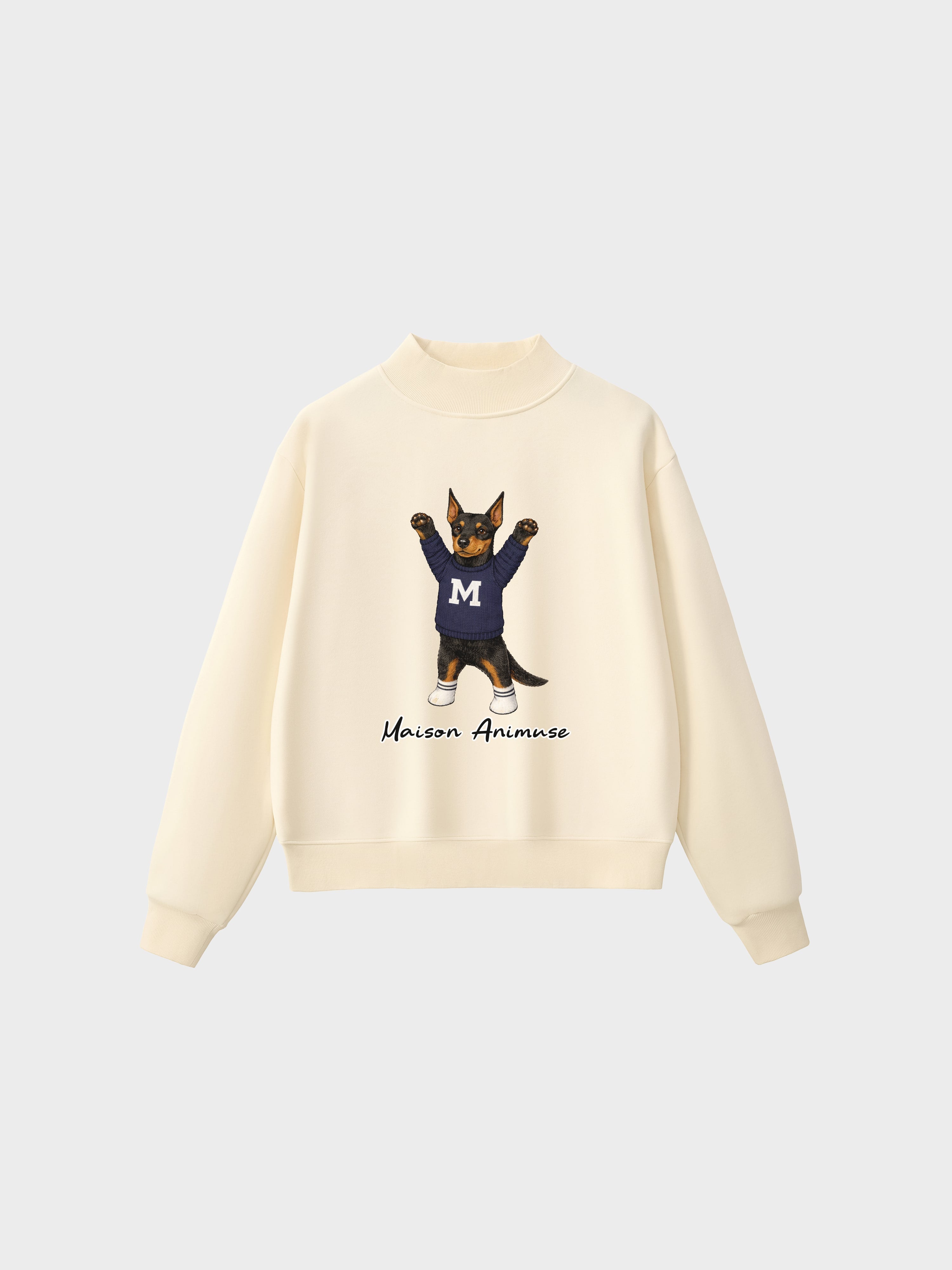 Fleece Mid-Neck Sweatshirt - Doberman Pinscher