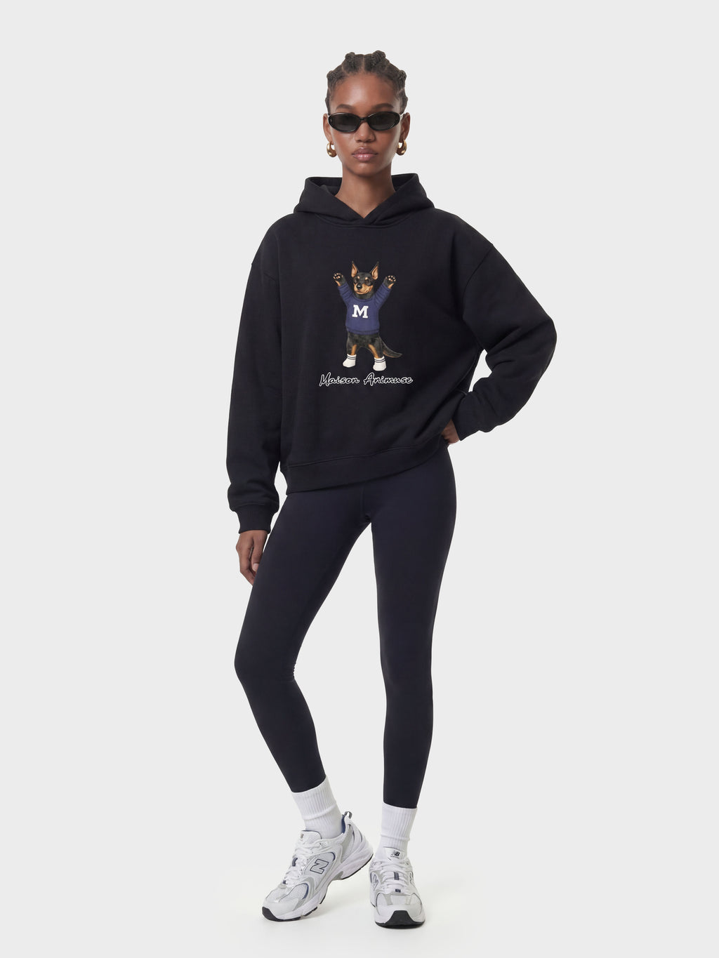 Unisex Fleeced Boxy Fit Hoodie - Doberman Pinscher