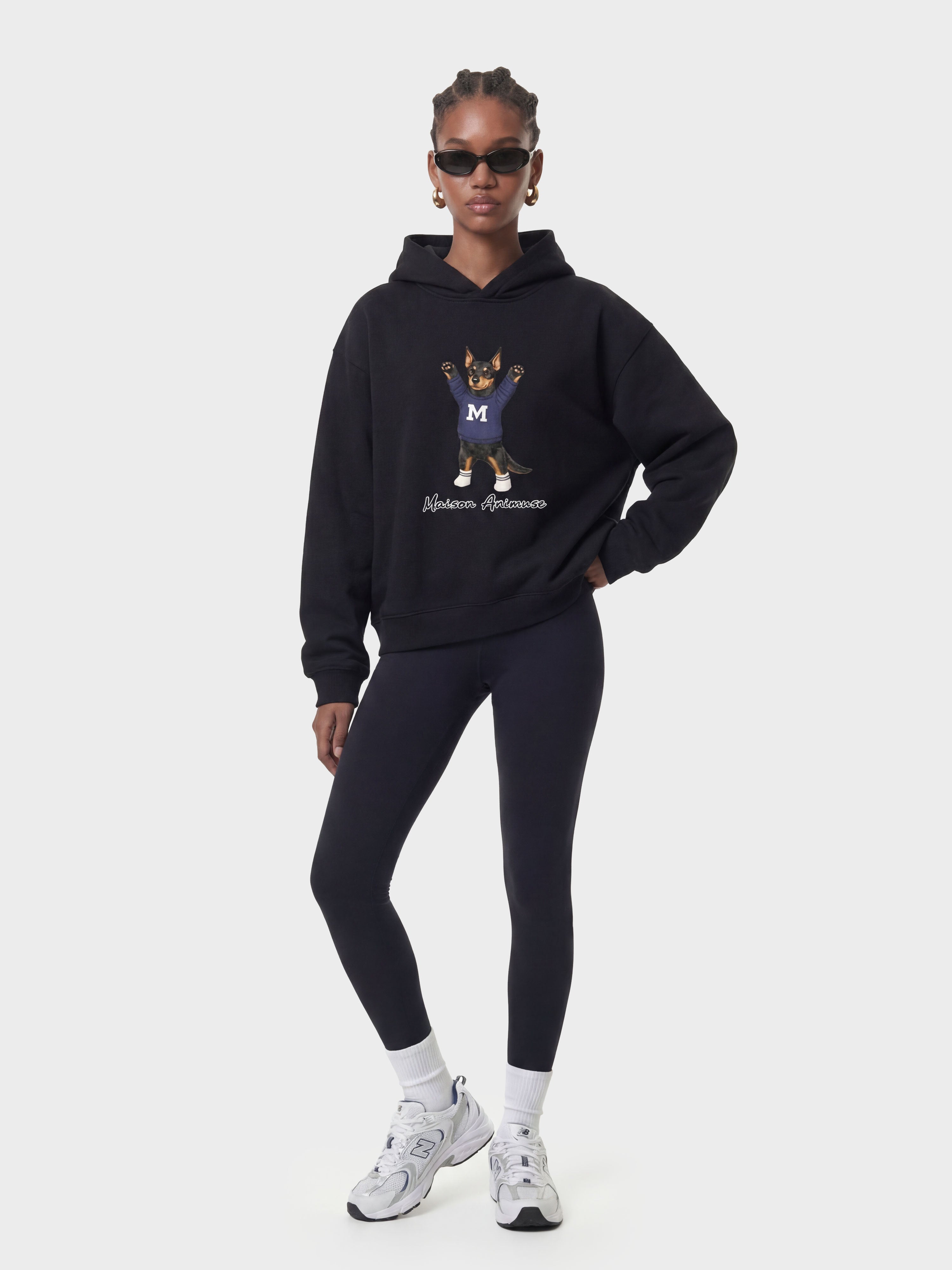 Unisex Fleeced Boxy Fit Hoodie - Doberman Pinscher