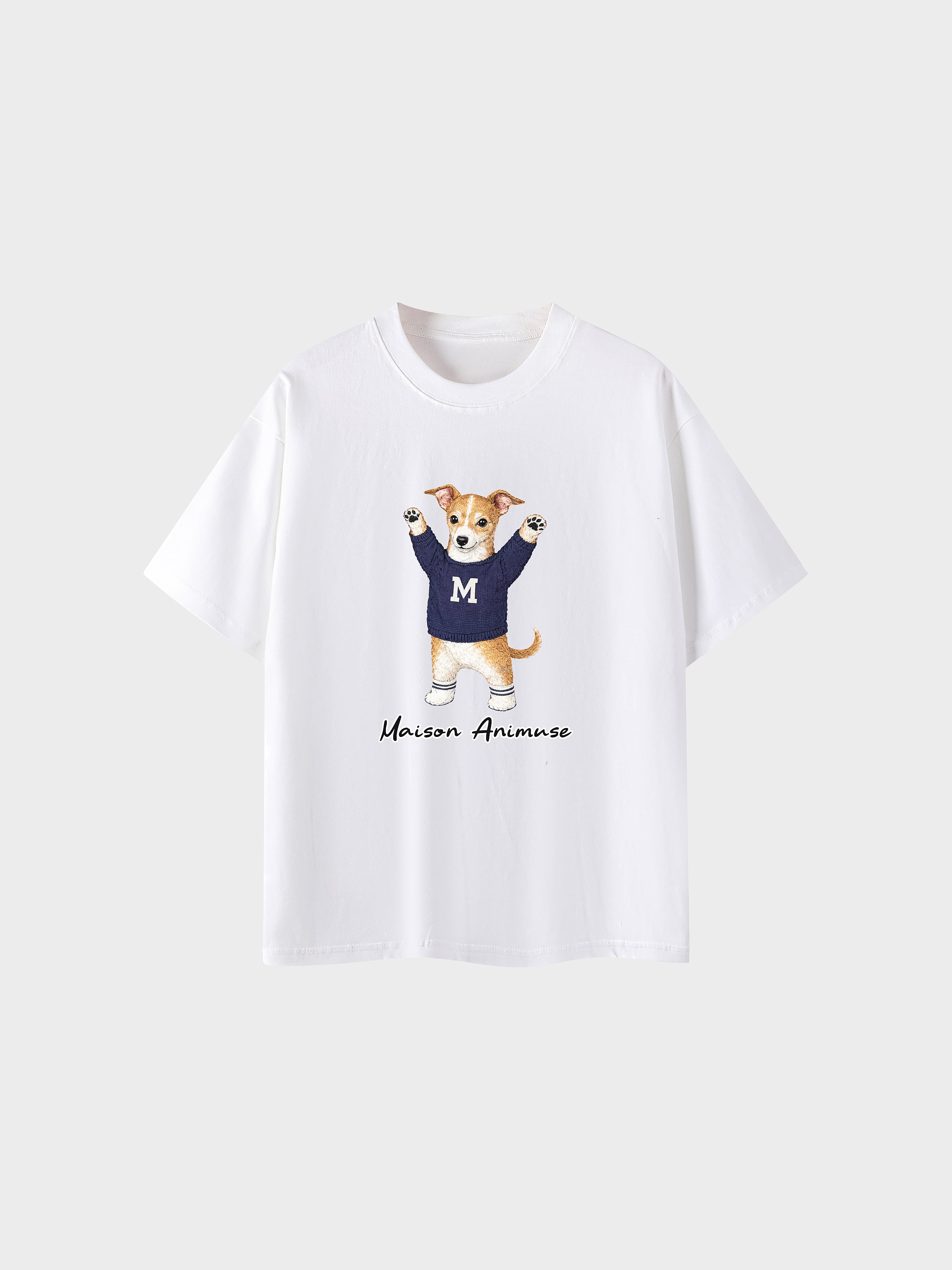 Unisex Cotton T-Shirt - Sable and White Italian Greyhound
