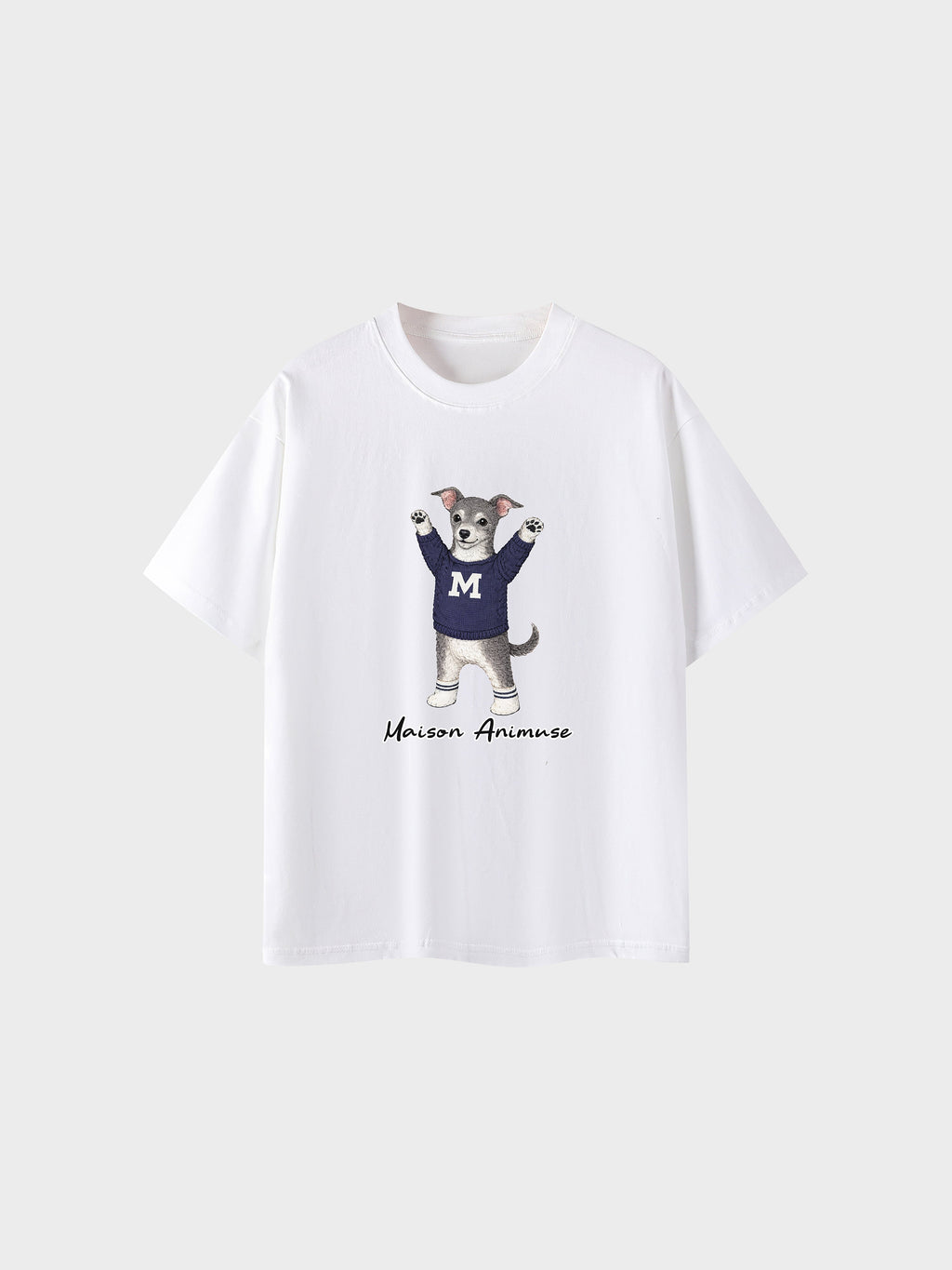 Unisex Cotton T-Shirt - Blue and White Italian Greyhound