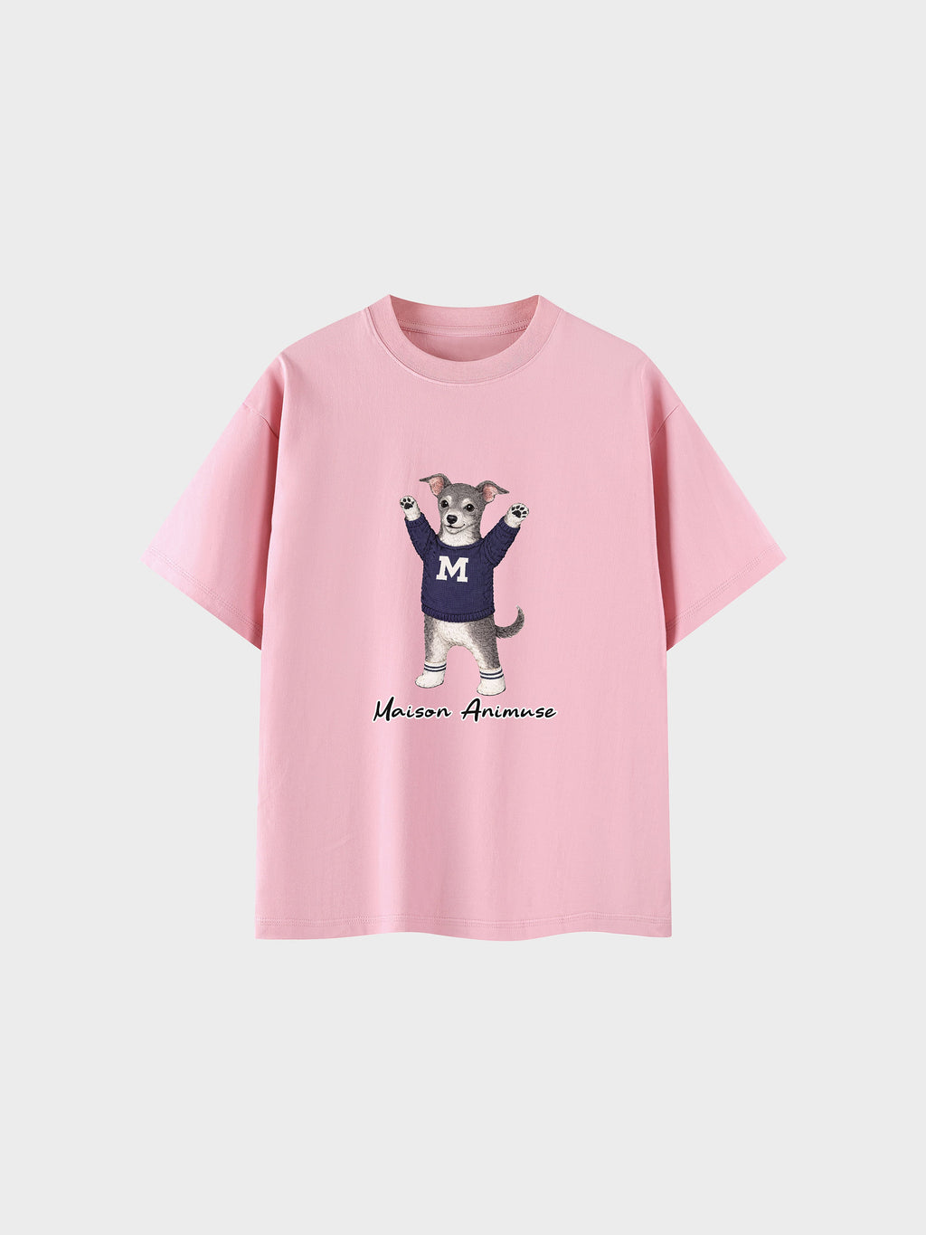 Unisex Cotton T-Shirt - Blue and White Italian Greyhound