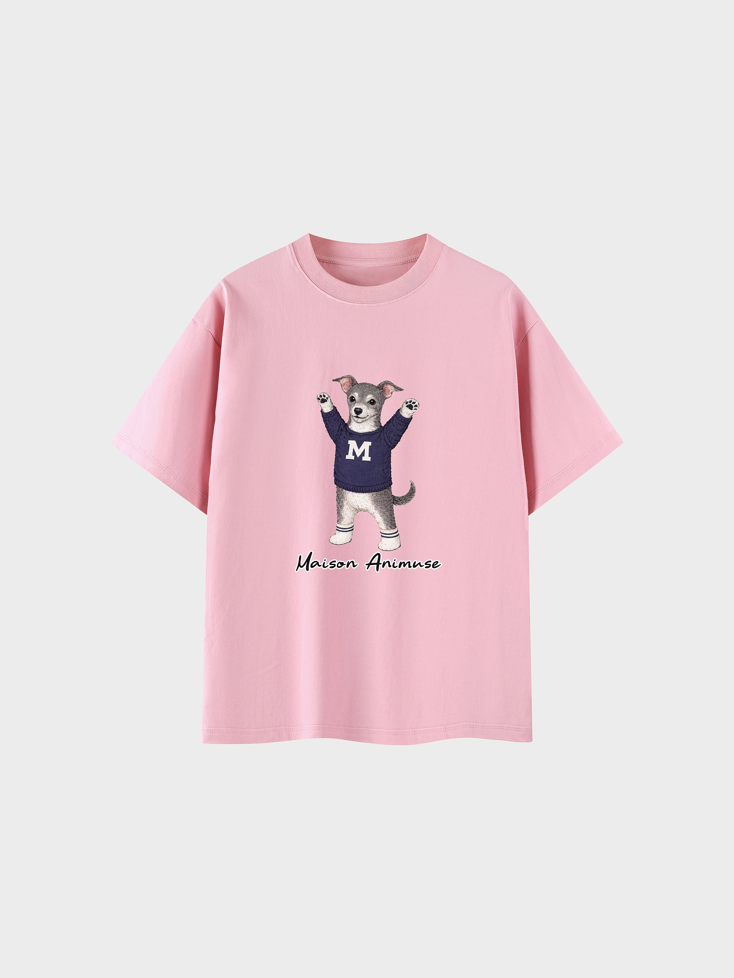 Unisex Cotton T-Shirt - Blue and White Italian Greyhound