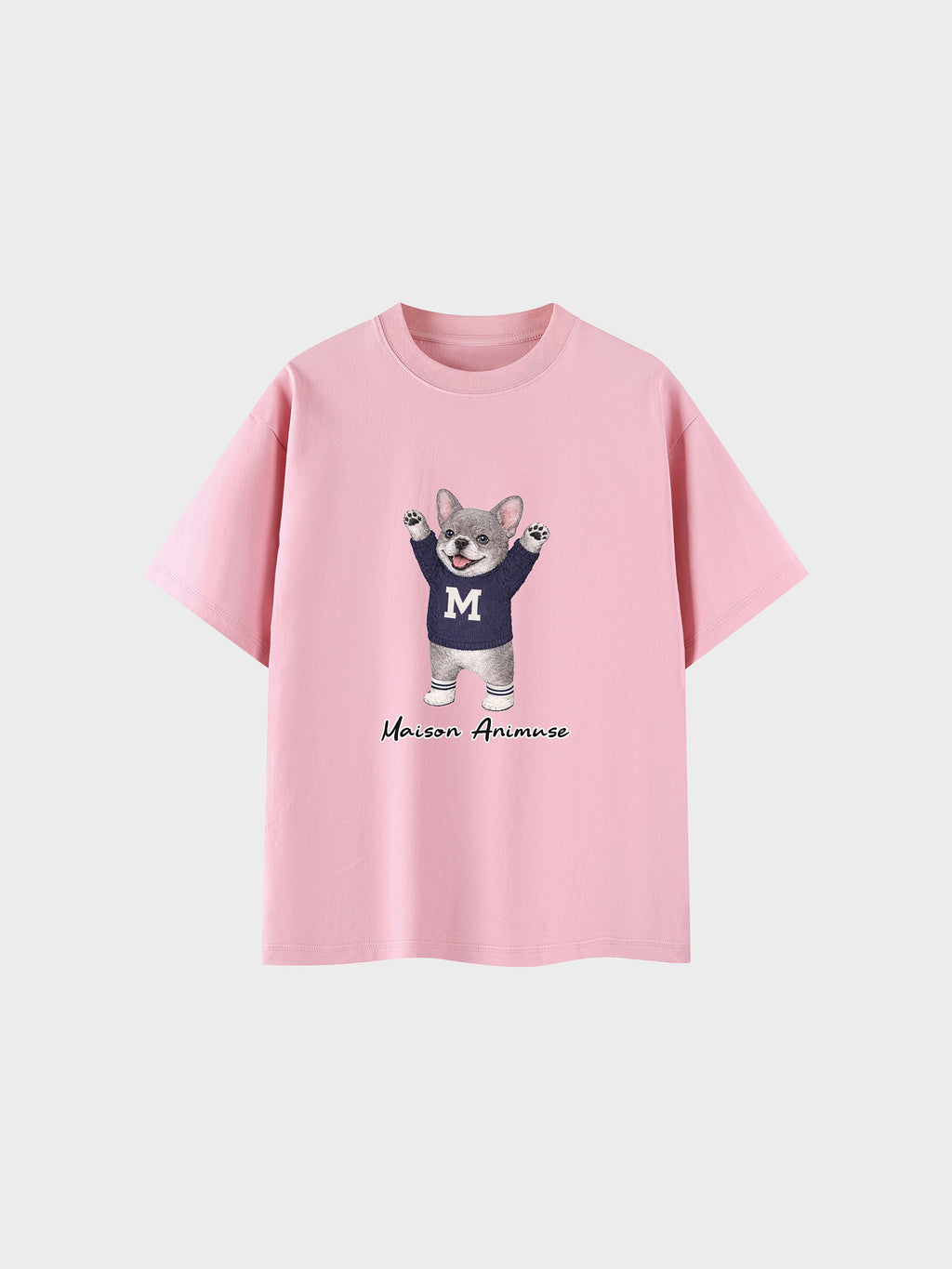 Unisex Cotton T-Shirt - Blue French Bulldog