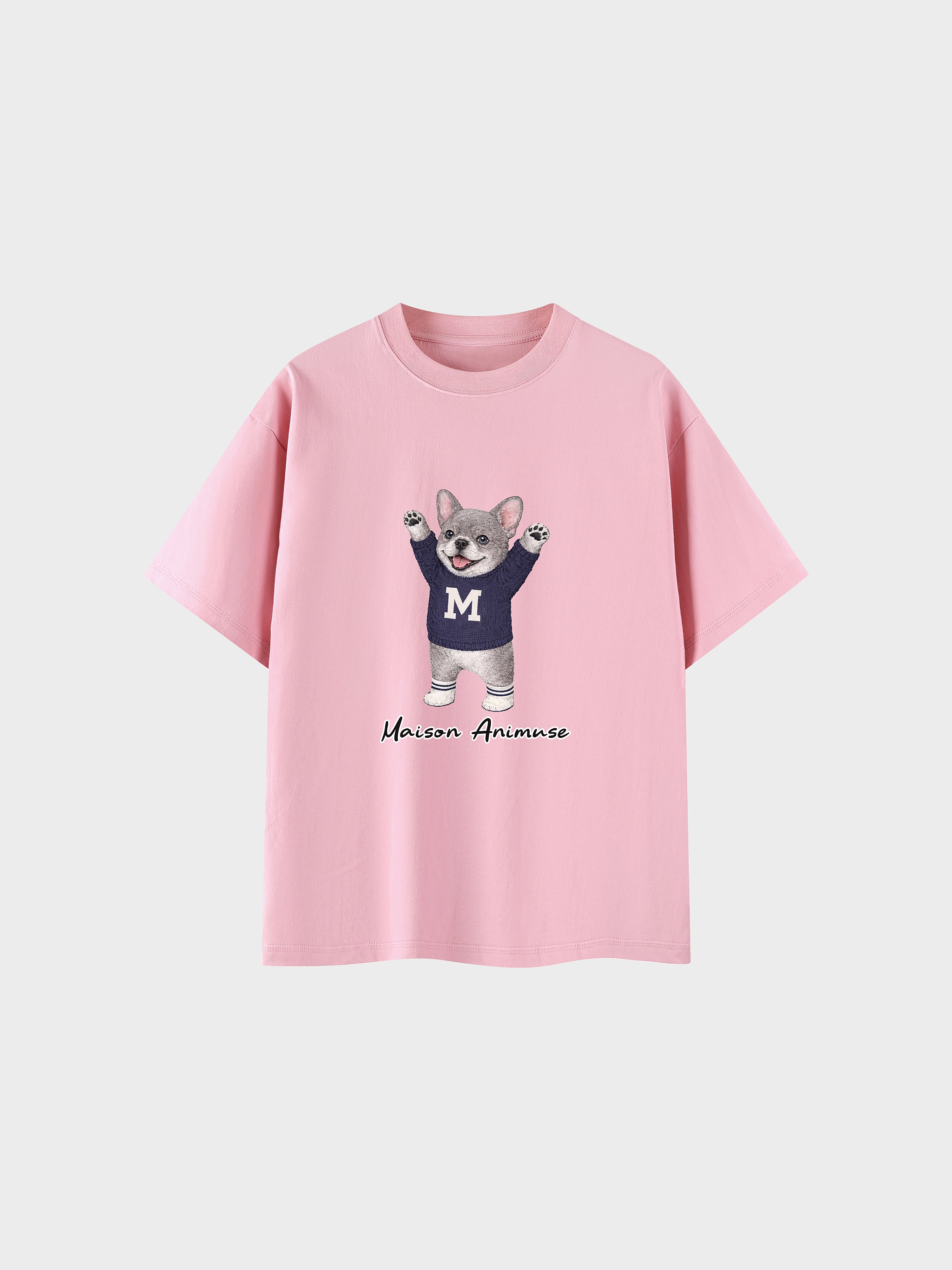 Unisex Cotton T-Shirt - Blue French Bulldog