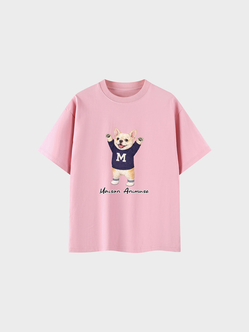 Unisex Cotton T-Shirt - Cream French Bulldog