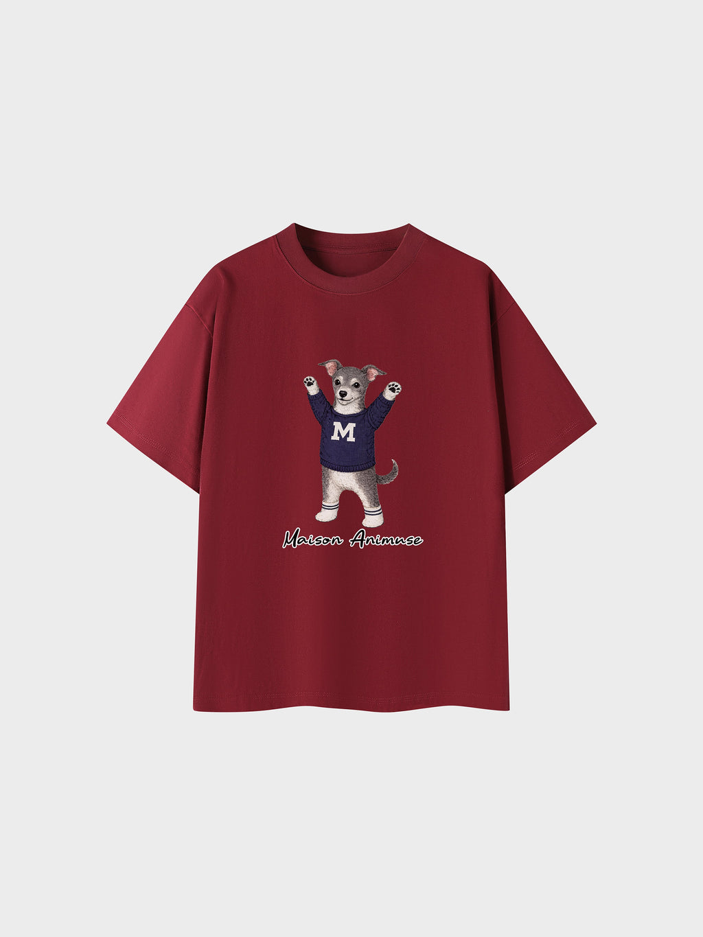 Unisex Cotton T-Shirt - Blue and White Italian Greyhound