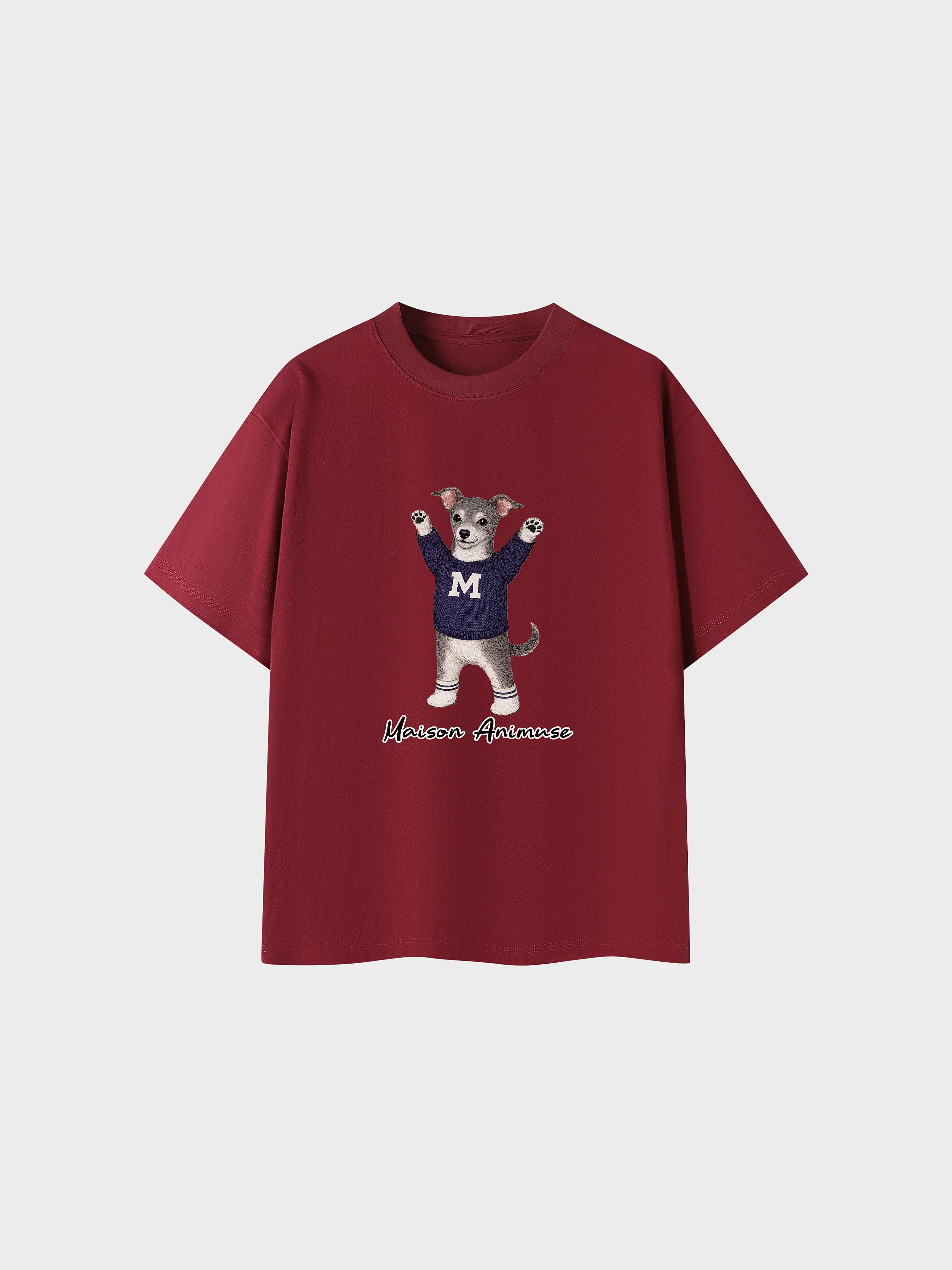 Unisex Cotton T-Shirt - Blue and White Italian Greyhound