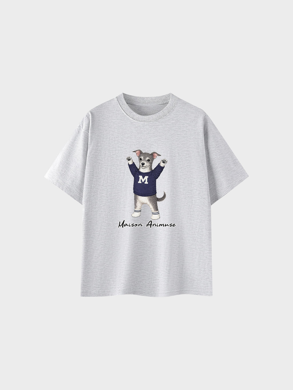 Unisex Cotton T-Shirt - Blue and White Italian Greyhound