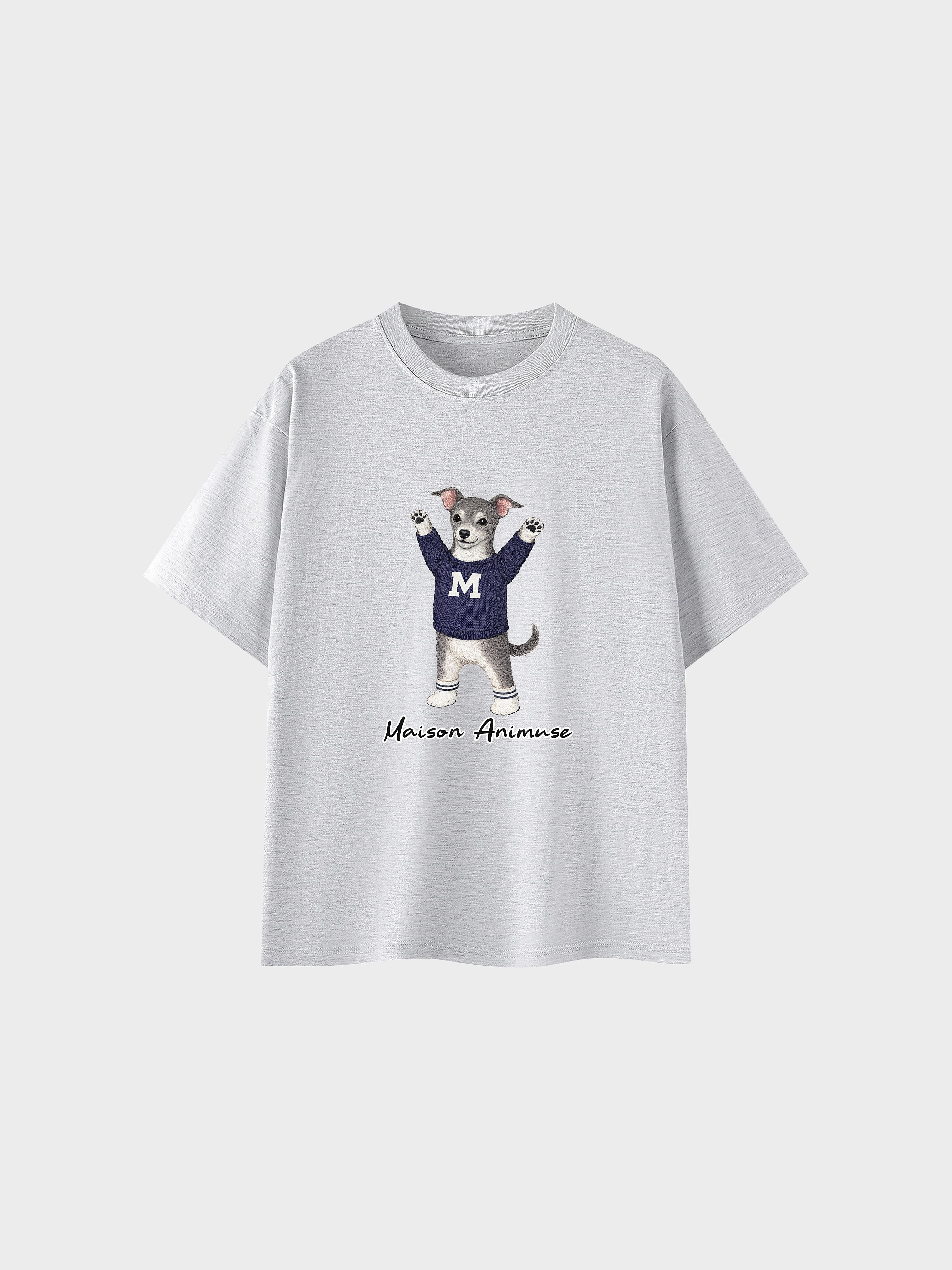 Unisex Cotton T-Shirt - Blue and White Italian Greyhound