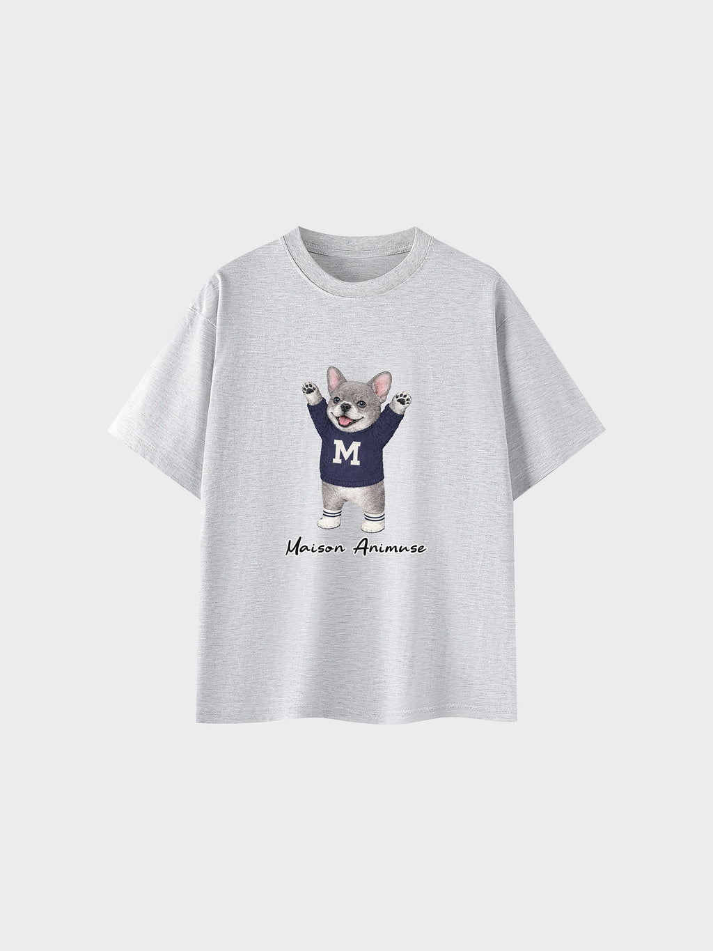 Unisex Cotton T-Shirt - Blue French Bulldog