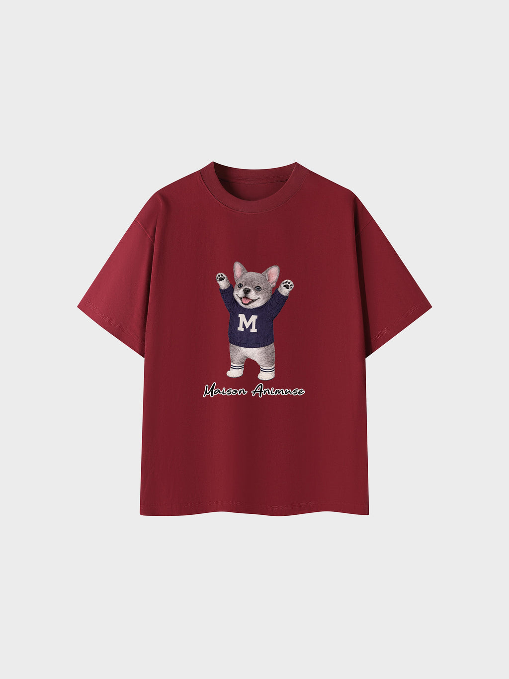 Unisex Cotton T-Shirt - Blue French Bulldog