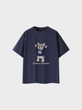 Unisex Cotton T-Shirt - Blue French Bulldog