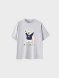 Unisex Cotton T-Shirt - Cream Shiba Inu Illustration