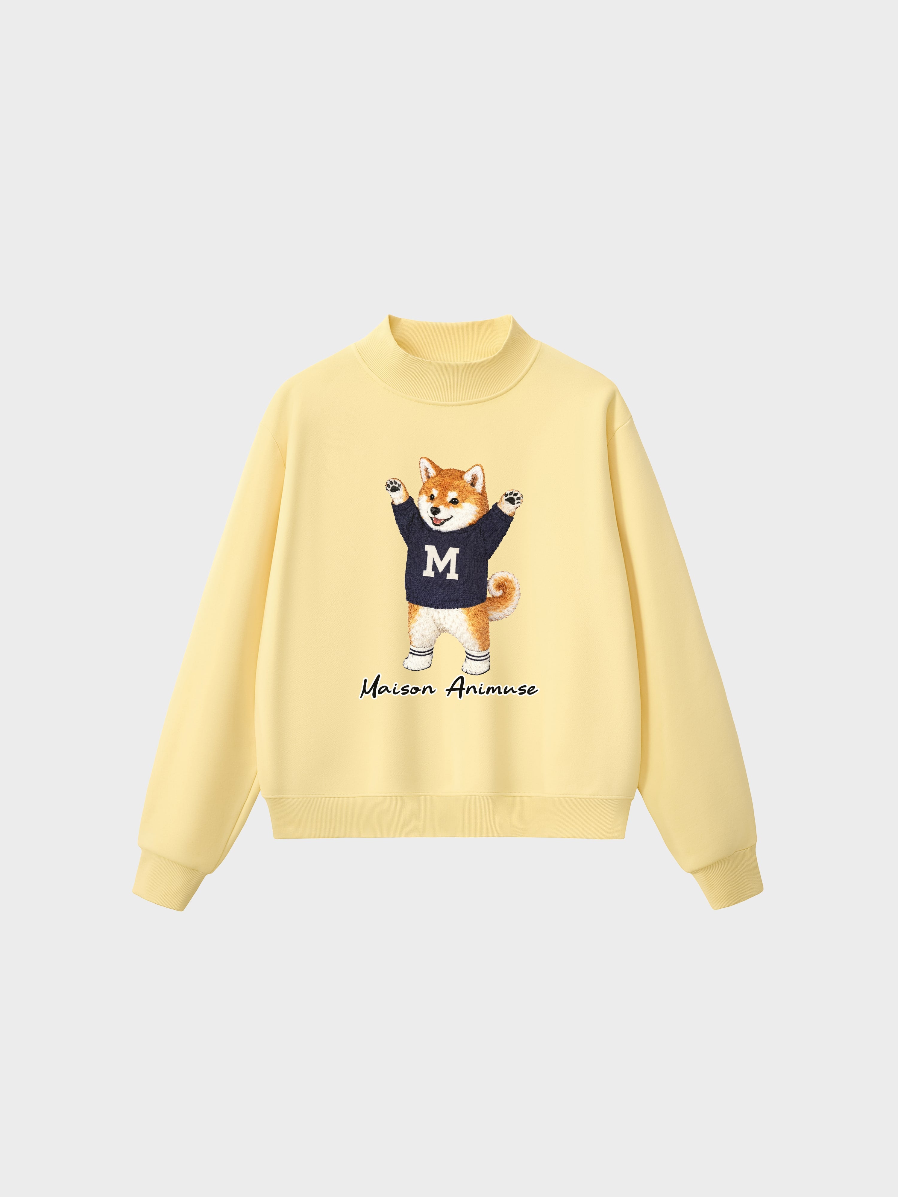 Fleece Mid-Neck Sweatshirt - Shiba Inu