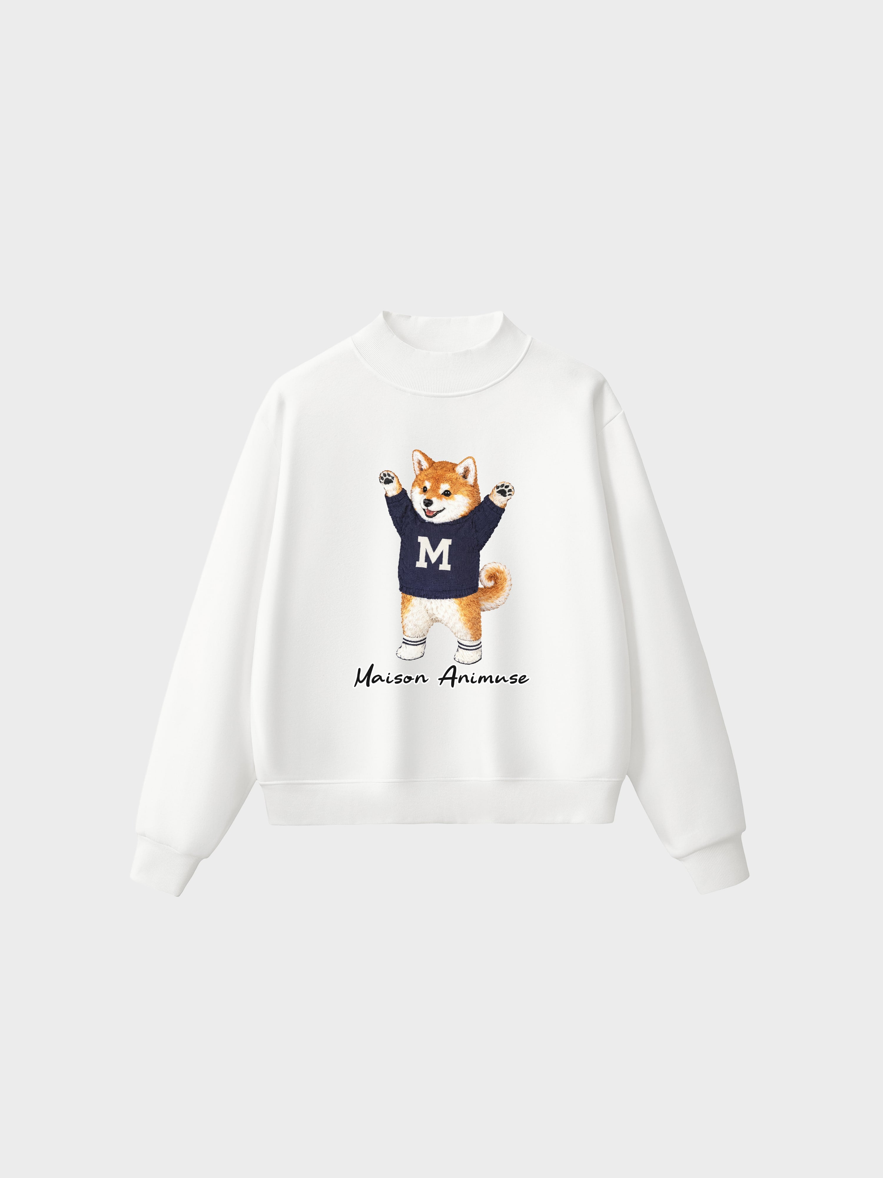 Fleece Mid-Neck Sweatshirt - Shiba Inu
