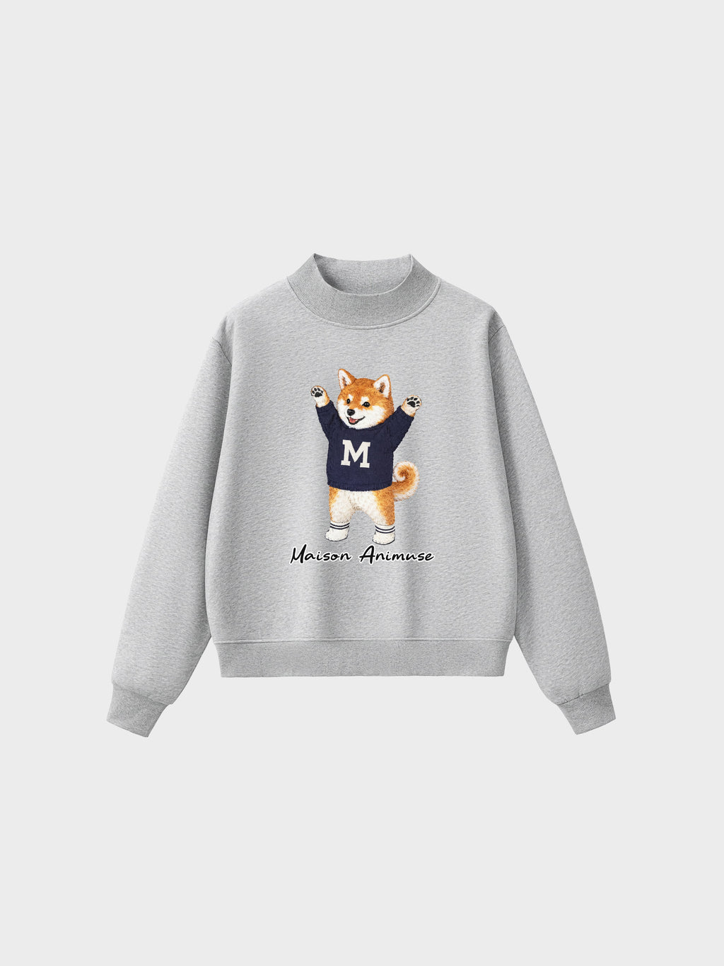 Fleece Mid-Neck Sweatshirt - Shiba Inu