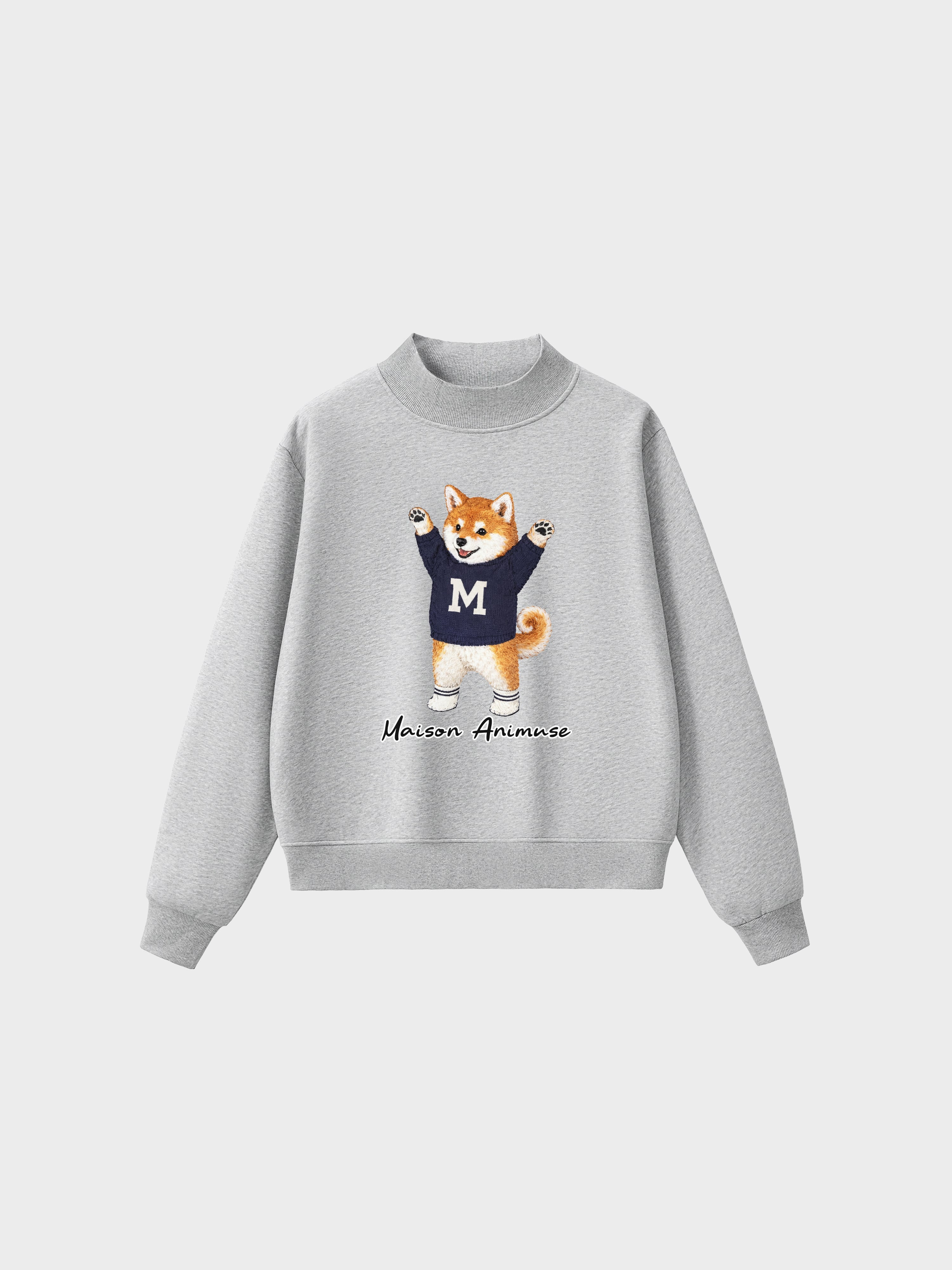 Fleece Mid-Neck Sweatshirt - Shiba Inu