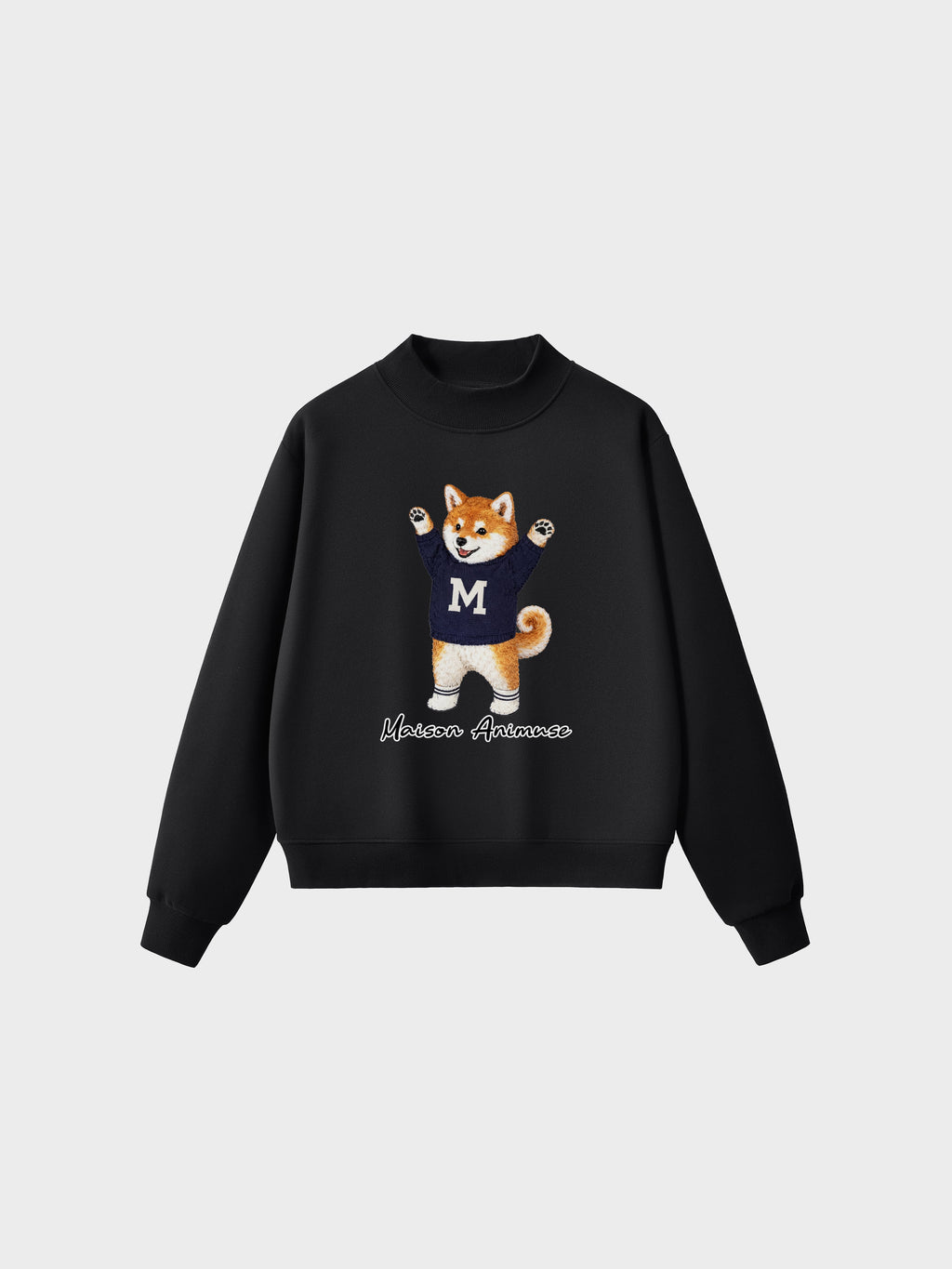 Fleece Mid-Neck Sweatshirt - Shiba Inu