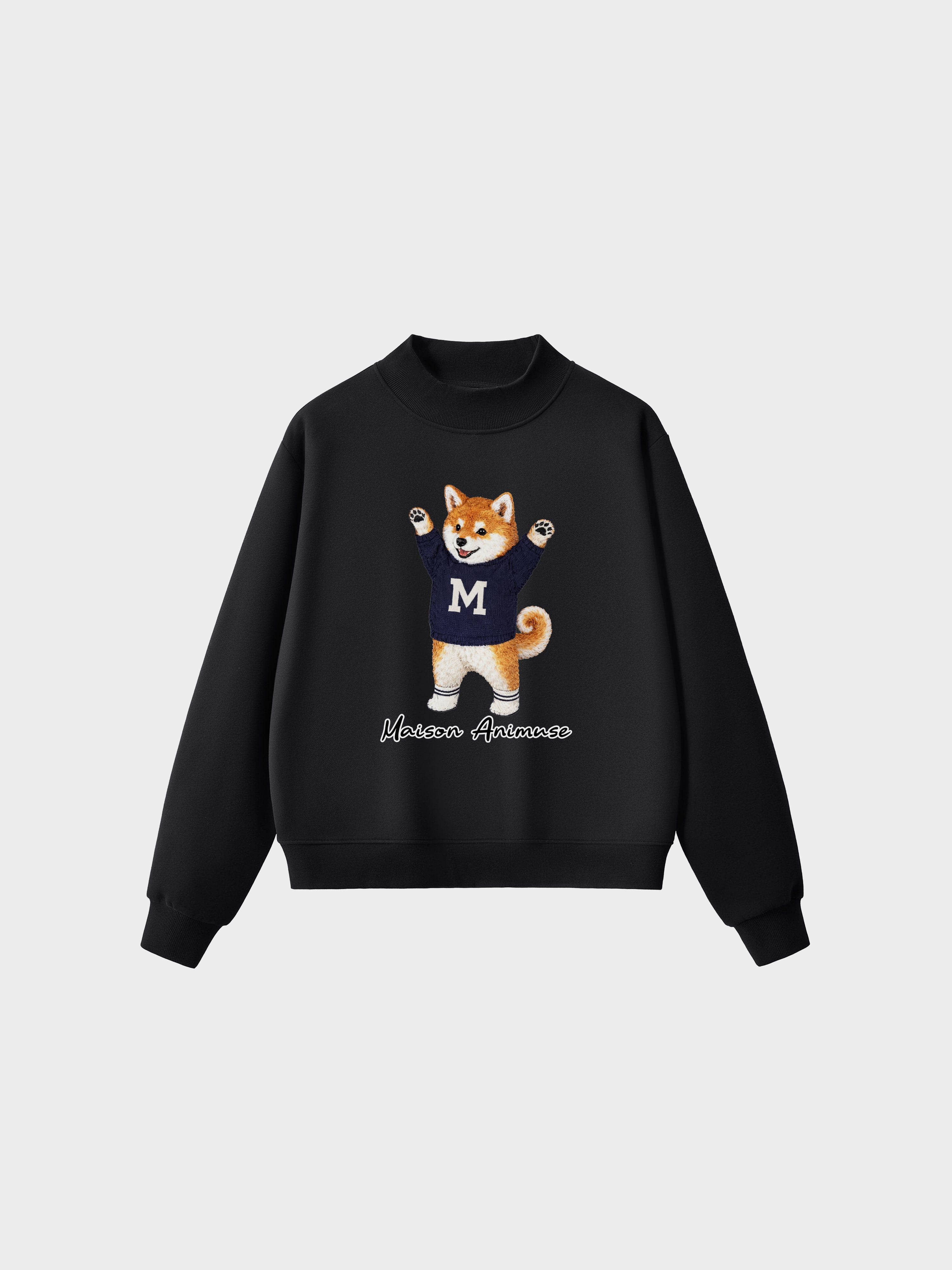 Fleece Mid-Neck Sweatshirt - Shiba Inu