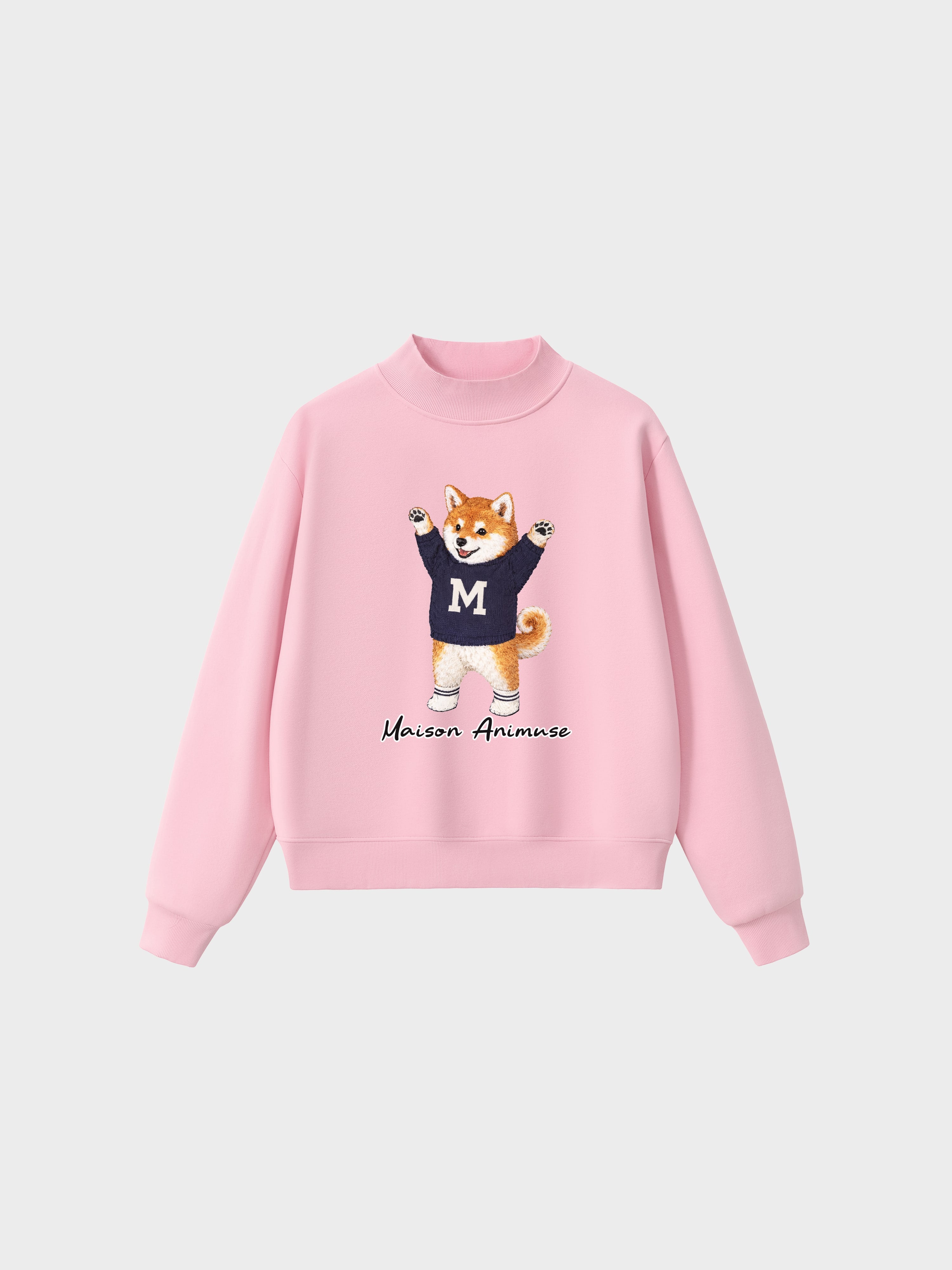 Fleece Mid-Neck Sweatshirt - Shiba Inu